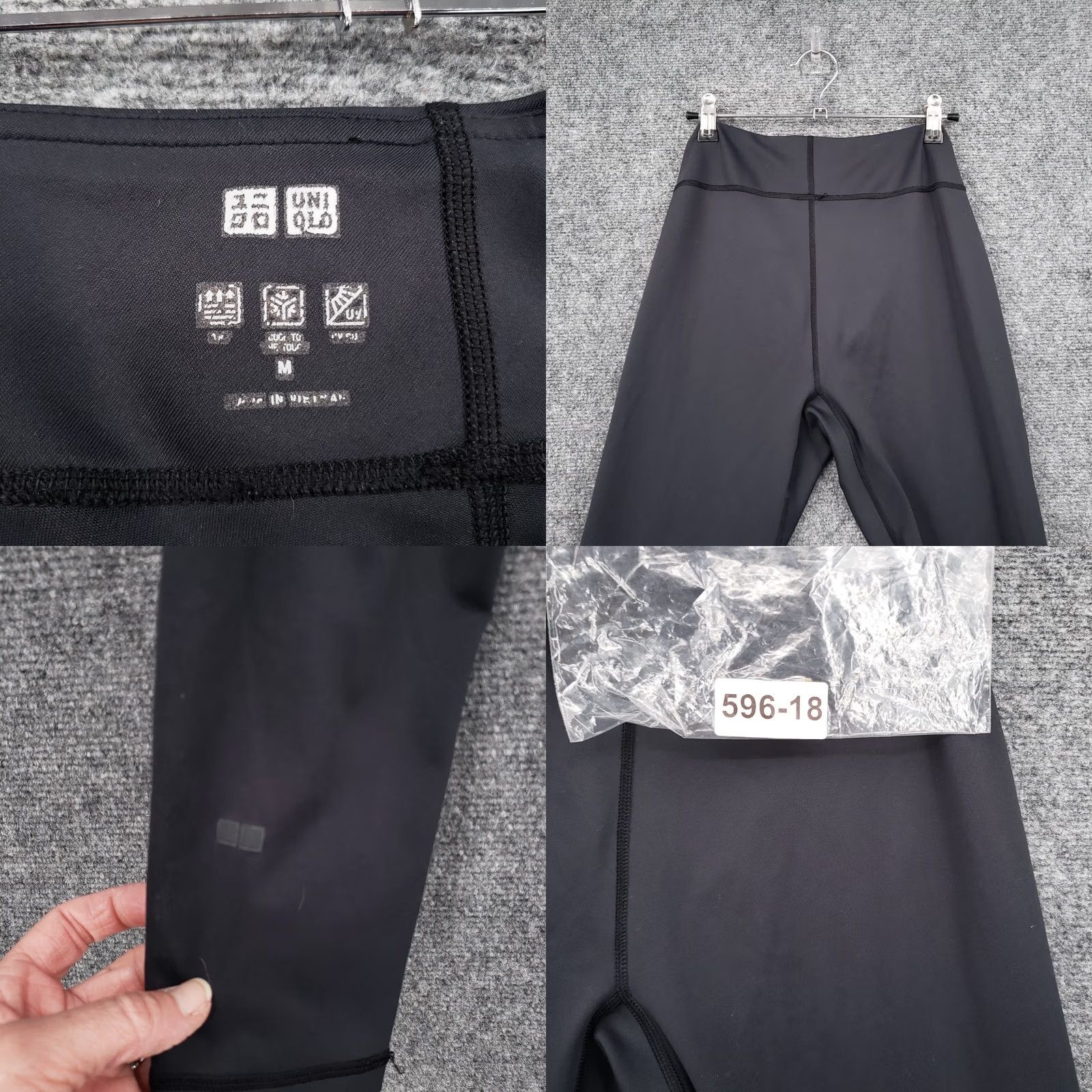 Uniqlo Uniqlo Ankle Womens M Gray Leggings Mid Rise Skinny Stretch Pull Gym Yoga Size 32" / US 10 / IT 46 - 8 Thumbnail
