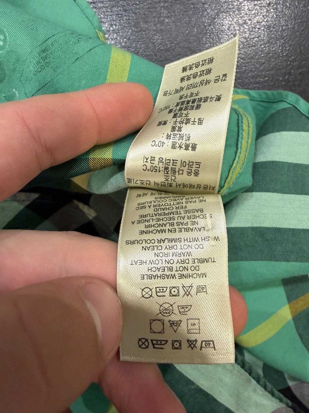 Burberry Burberry Brit Green Plaid Button Down Shirt Size US L / EU 52-54 / 3 - 5 Thumbnail