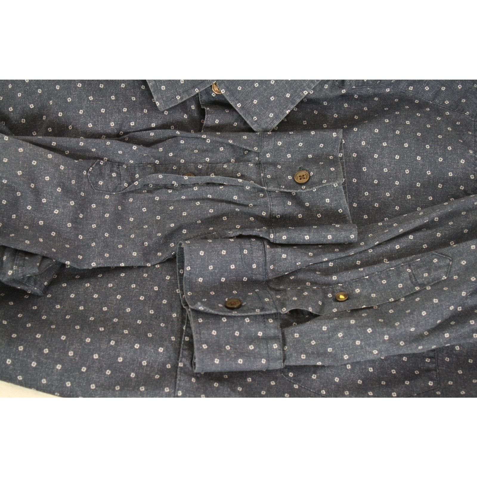 Ted Baker Ted Baker London Button Up Shirt Large Navy Birdseye Pattern Size US L / EU 52-54 / 3 - 4 Thumbnail