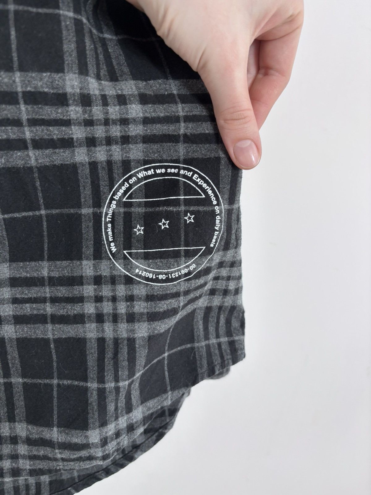 thisisneverthat thisisneverthat Grey/Black Plaid Check Hooded Flannel Shirt Size US S / EU 44-46 / 1 - 7 Thumbnail
