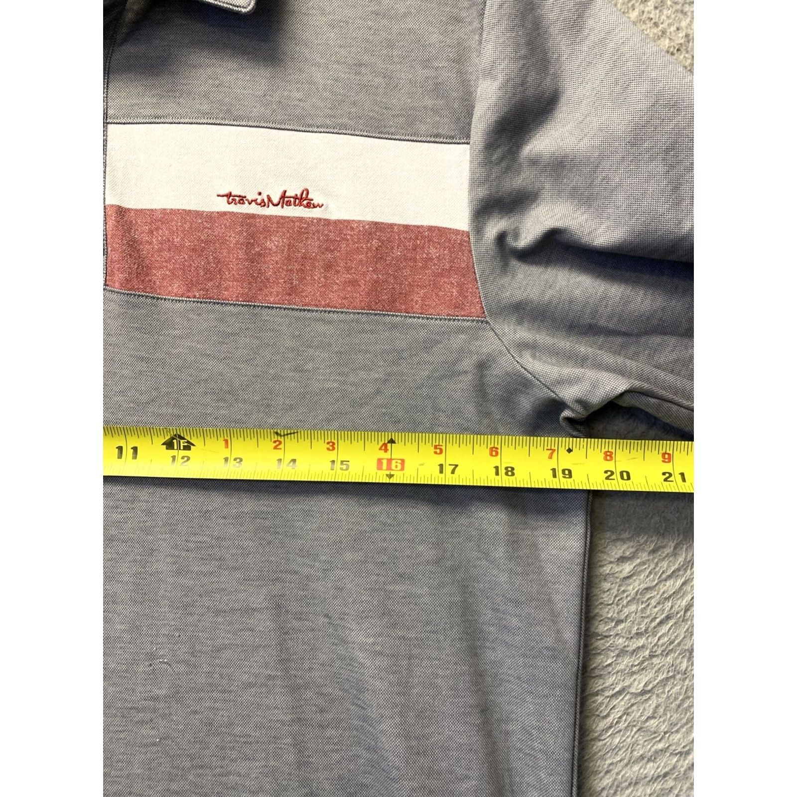 TravisMathew Travis Mathew Polo Shirt Mens M Light Gray Golf Colorblock Polo Shirt M Mens Gray 90s style? Size US M / EU 48-50 / 2 - 4 Thumbnail