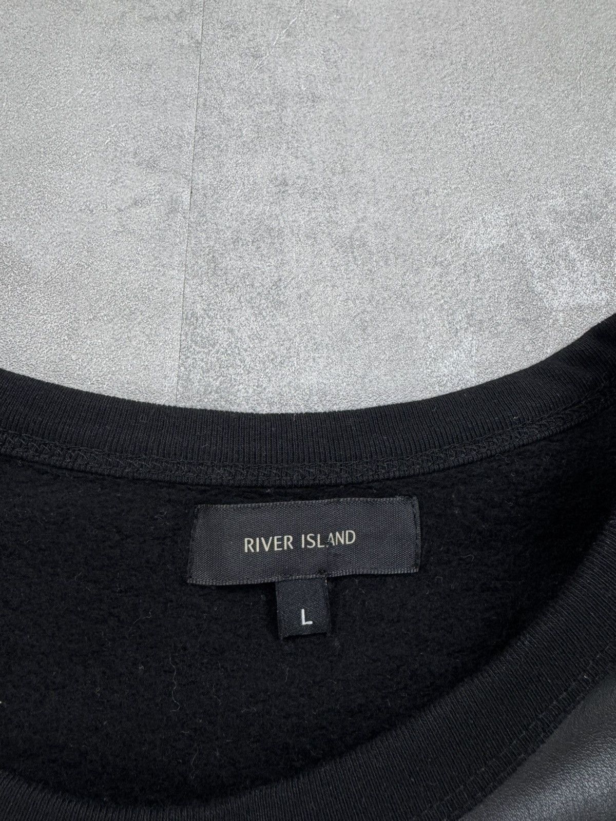 River Island River Island Mens black faux leather sweatshirt long sleeve Size US L / EU 52-54 / 3 - 5 Thumbnail
