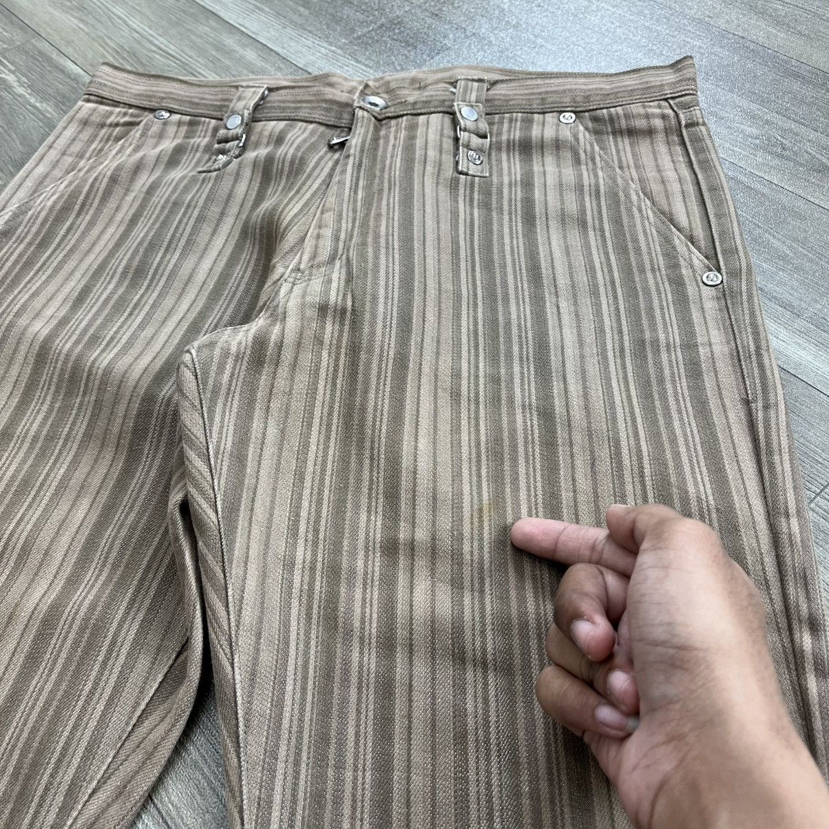 semanticdesign Vintage Semanticdesign Studded Striped Bootcut Flared Jeans Size US 32 / EU 48 - 8 Thumbnail