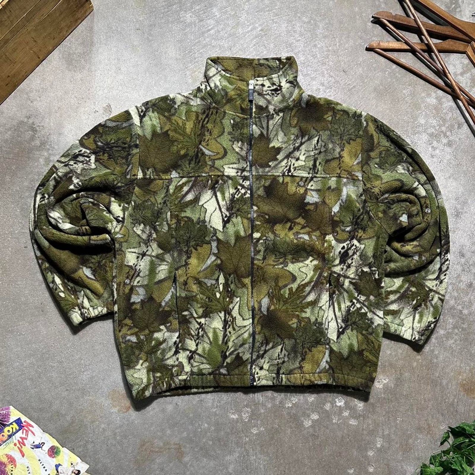 Realtree Vintage 90s Above Sea Level Camo Fleece Full Zip Sweatshirt Size US XL / EU 56 / 4 - 1 Thumbnail