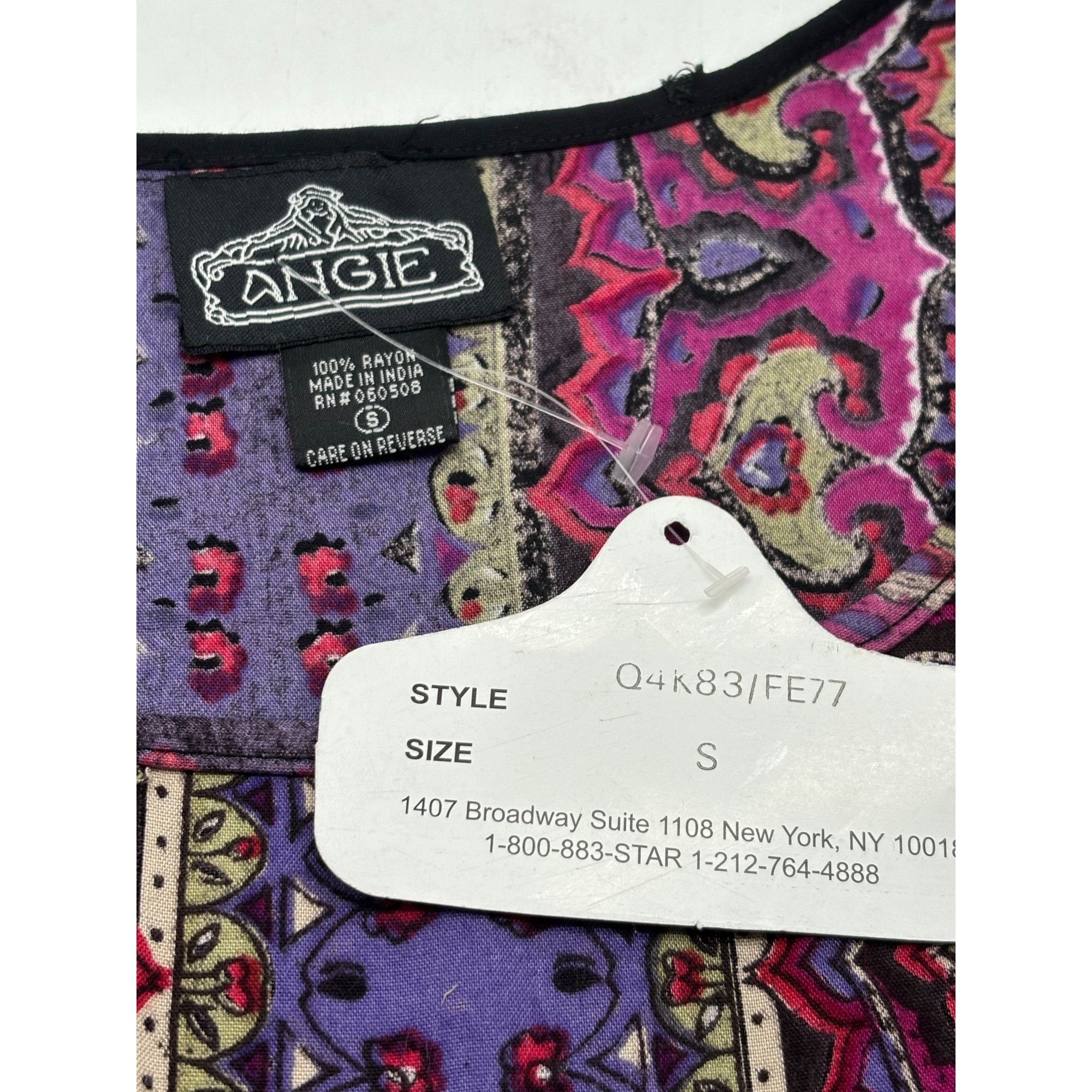 Other Angie Womens Black & Purple Boho Print Sleeveless Mini Dress Size S / US 4 / IT 40 - 7 Thumbnail