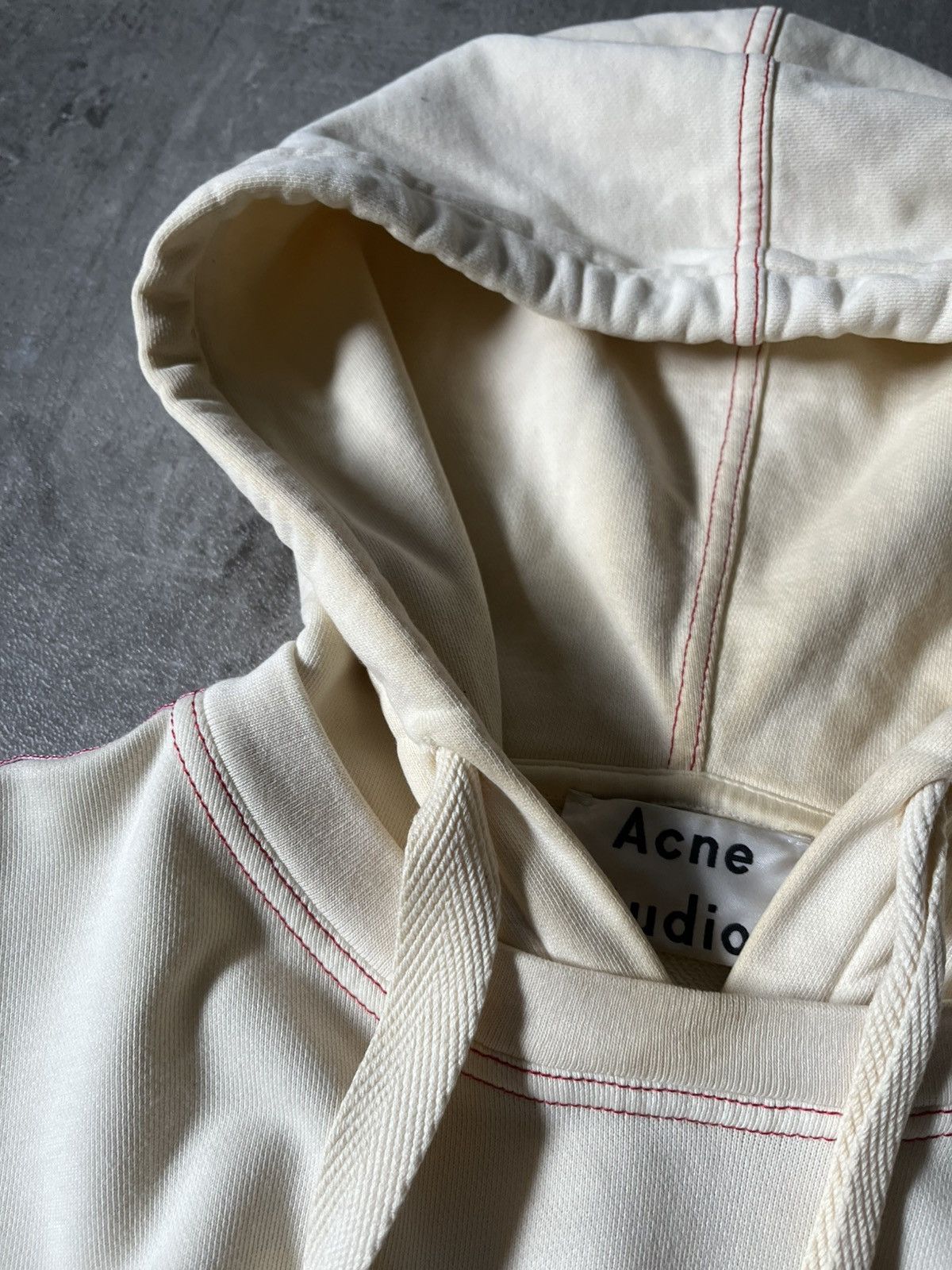 Acne Studios Acne Studios cream red striped hoodie basic Size US XS / EU 42 / 0 - 4 Thumbnail