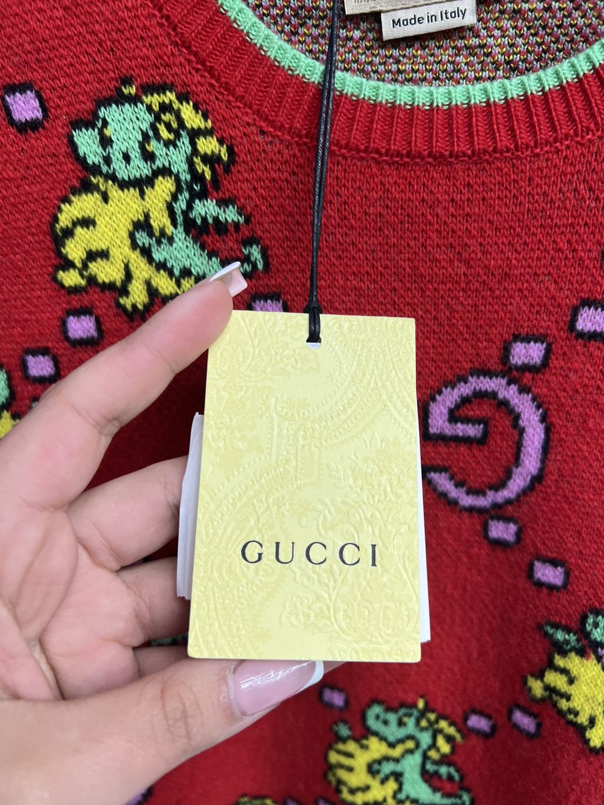 Gucci Gucci Wool Dinosaur Knit Sweater Size US XXS / EU 40 - 6 Thumbnail