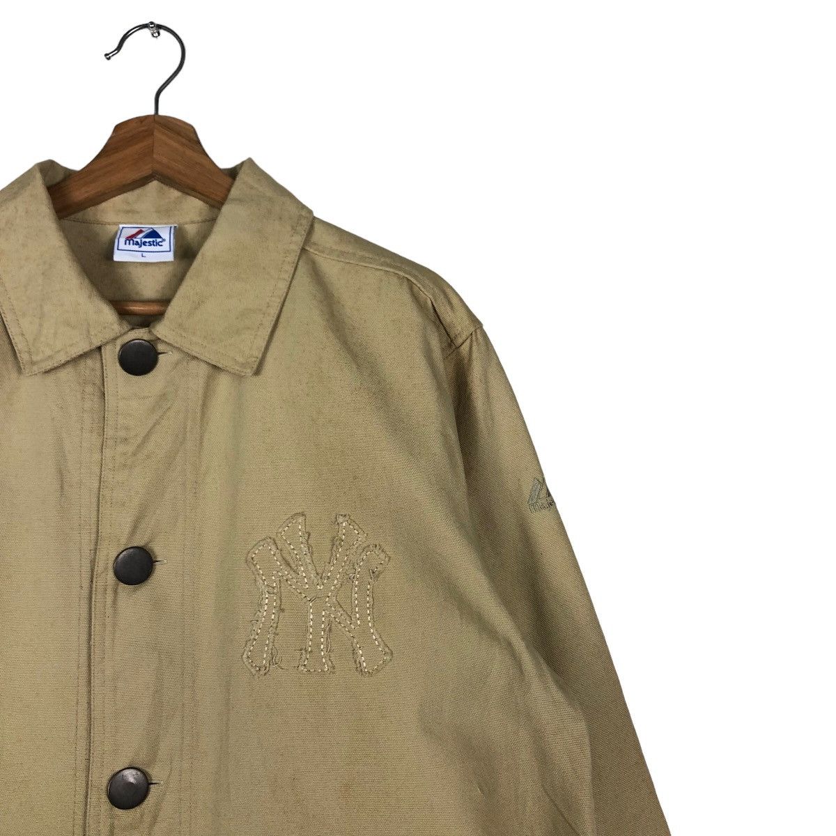 Japanese Brand 🔥Vintage Chore Jacket Majestic New York Big Logo Spell Out Size US L / EU 52-54 / 3 - 6 Thumbnail