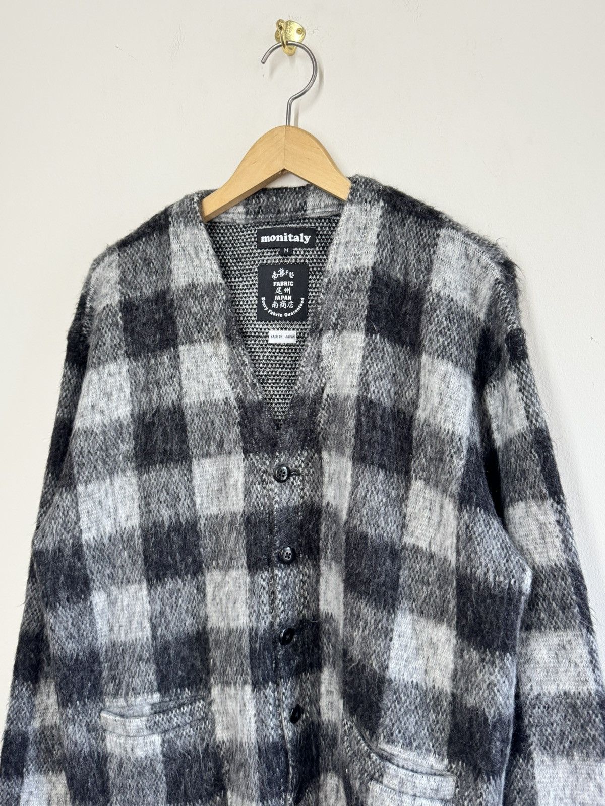 Monitaly Monitaly x Minami Shoten Plaid Mohair Cardigan M Japan Size US M / EU 48-50 / 2 - 2 Thumbnail