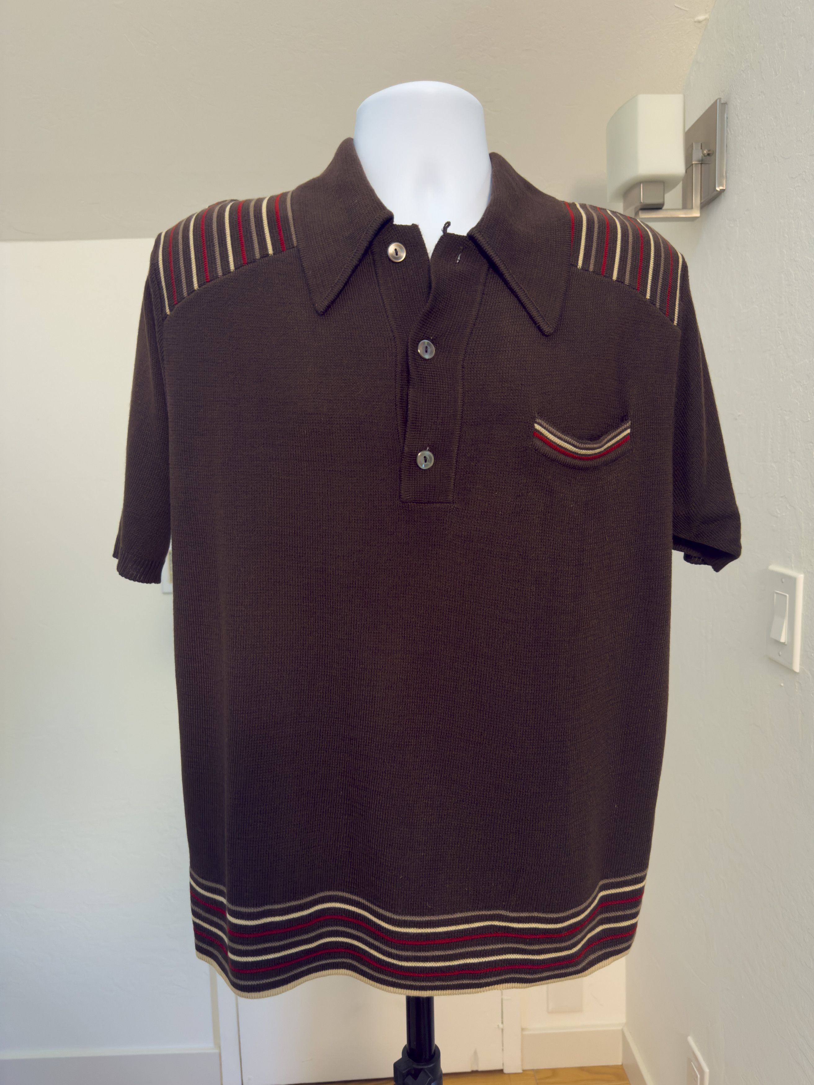 JCPenney Vintage 70s JCPenney Coordinated Sportswear Knit Polo Shirt Size US M / EU 48-50 / 2 - 1 Thumbnail