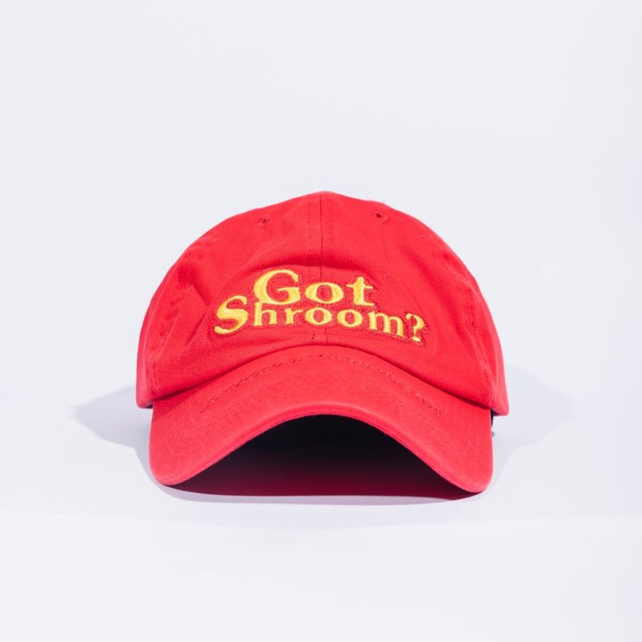 image of Got Shroom? 6 Panel Dad Hat in Red, Men's