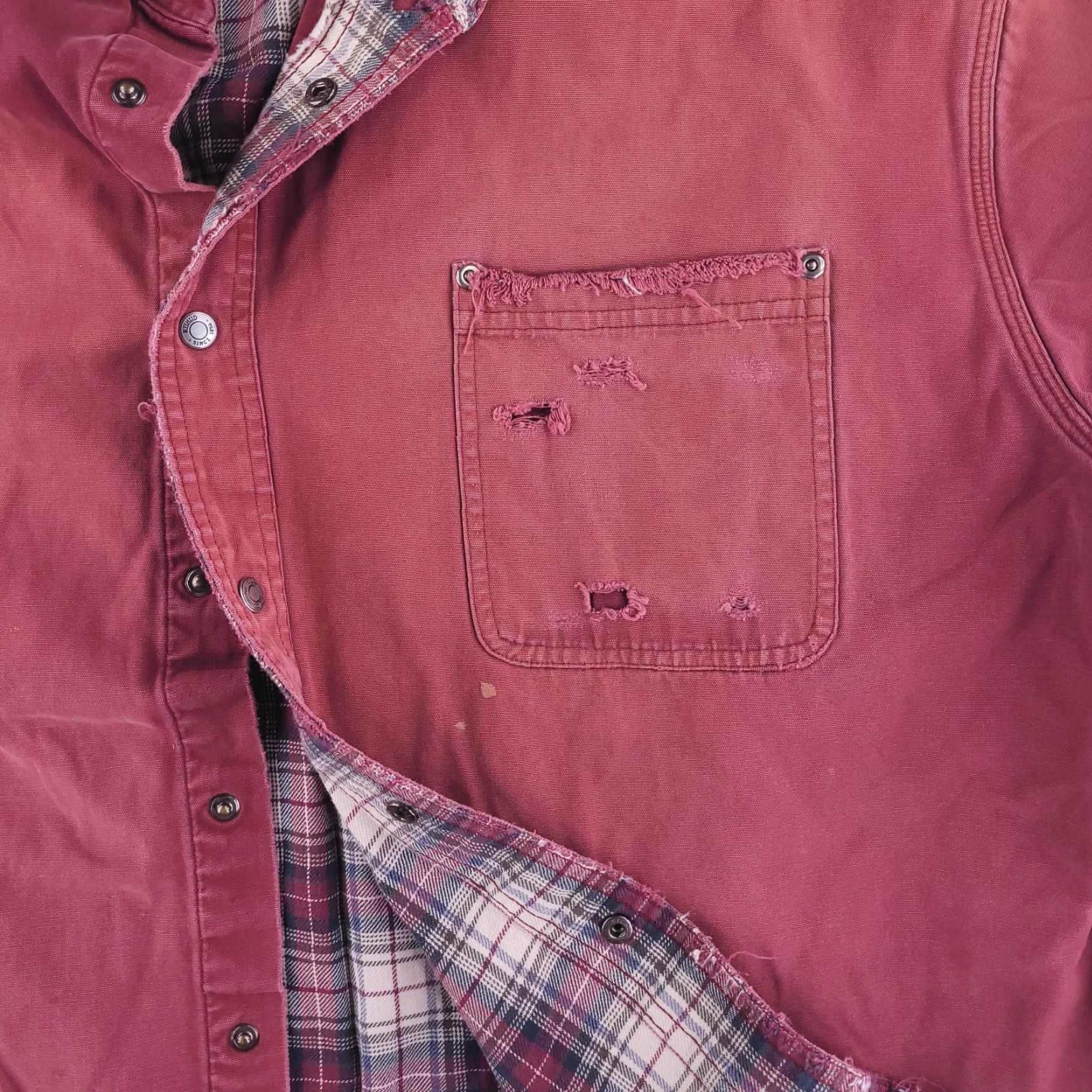 Vintage VINTAGE RedHead Coat Mens 2XLT Red Chore Work Flannel Distressed Grunge Overcoat Tall Size US XXL / EU 58 / 5 - 5 Thumbnail