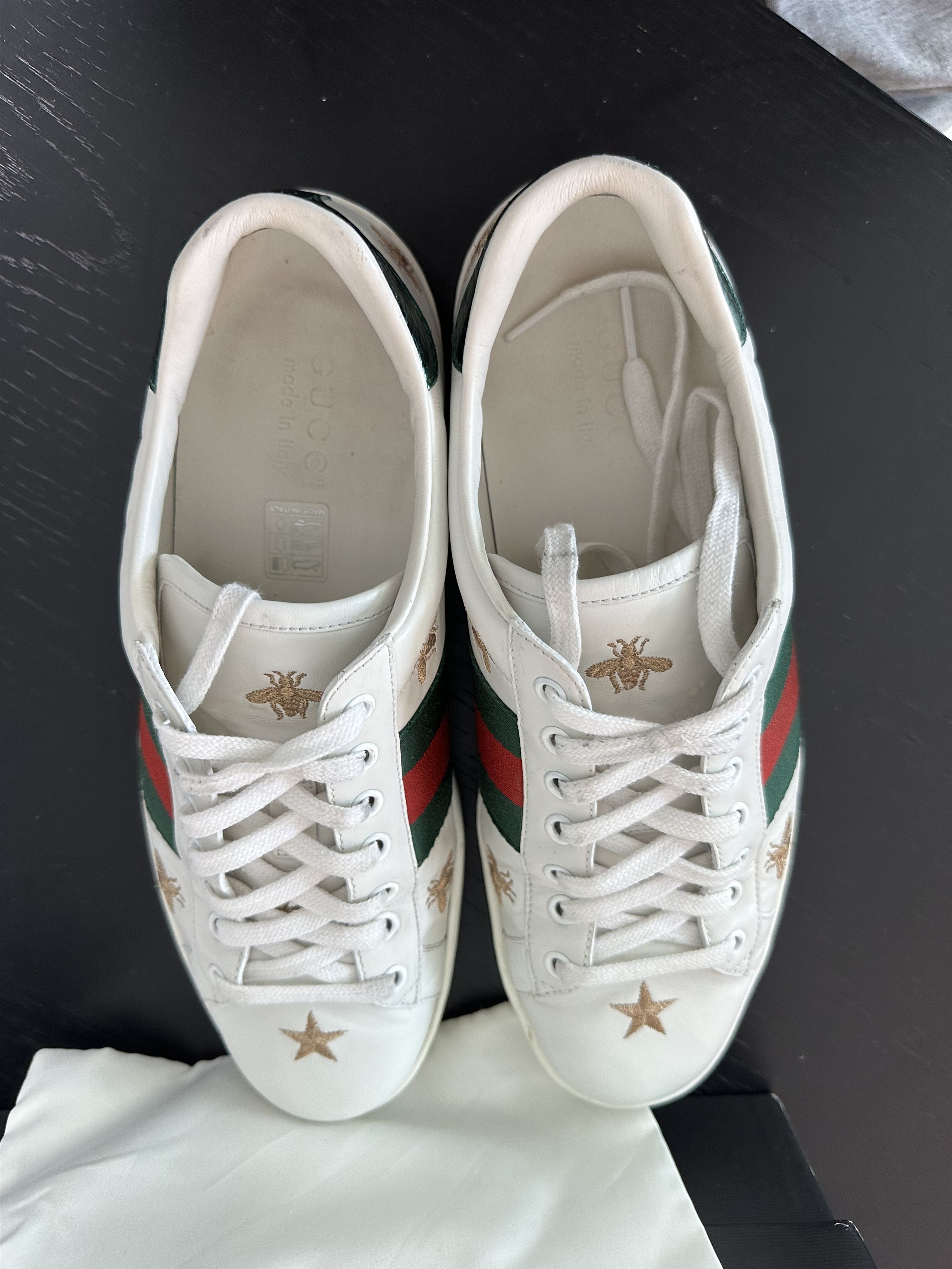 Gucci Ace Stars and Bees Leather Sneaker Size US 8.5 / EU 41-42 - 3 Thumbnail