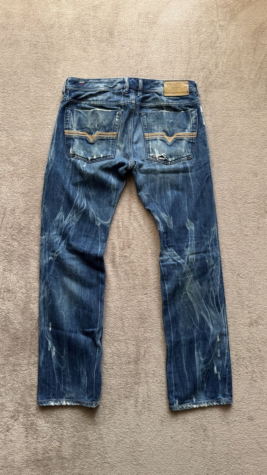 Japanese Brand Diesel Zatiny Y2K Mudwash Ripped Jeans LGB ifsixwasnine vibe Size US 31 - 1 Thumbnail