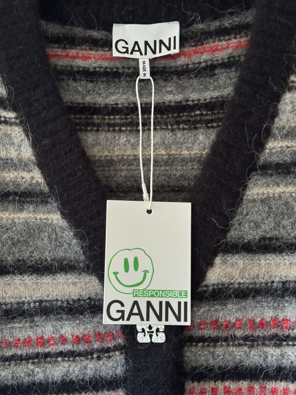 Ganni Ganni Stripe Boxy Cardigan Size XXS / US 00 / IT 34 - 4 Thumbnail