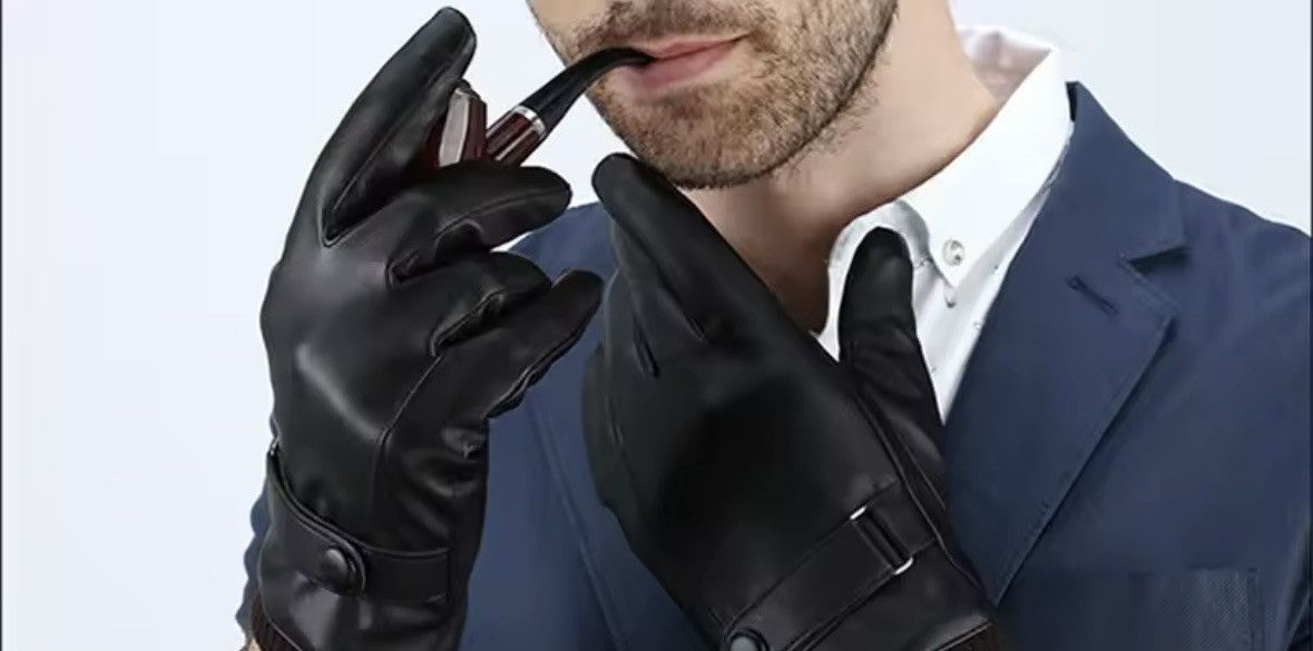 Designer Pu leather gloves business style Size ONE SIZE - 3 Thumbnail