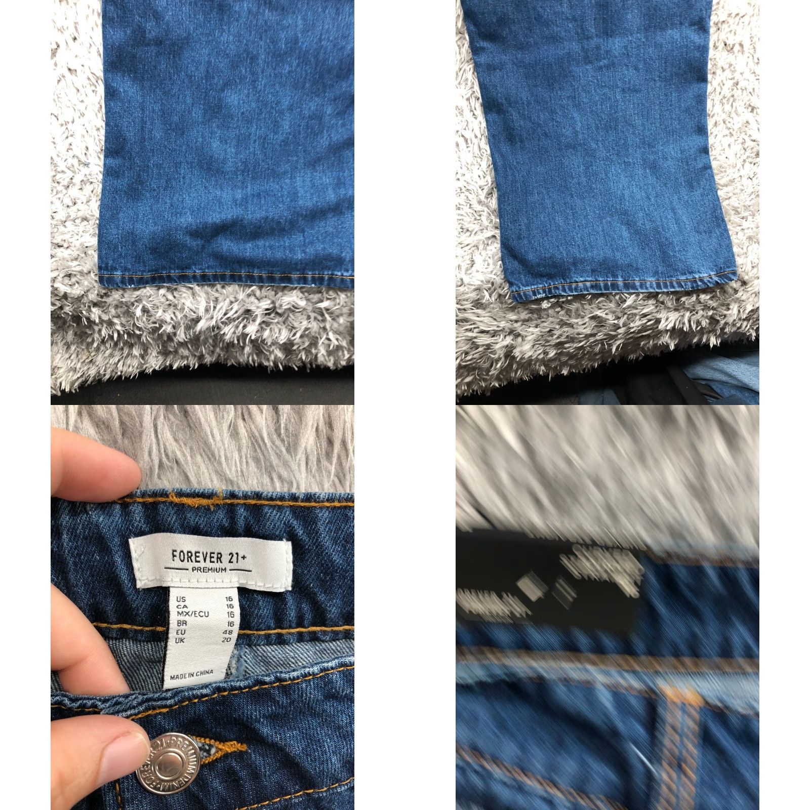 Forever 21 FOREVER 21 Jeans Straight 16 Womens Dark Blue Denim 5-Pocket Regular Waist 36 Inseam 32 in Color Blue Size 38" / US 16 / IT 52 - 9 Thumbnail