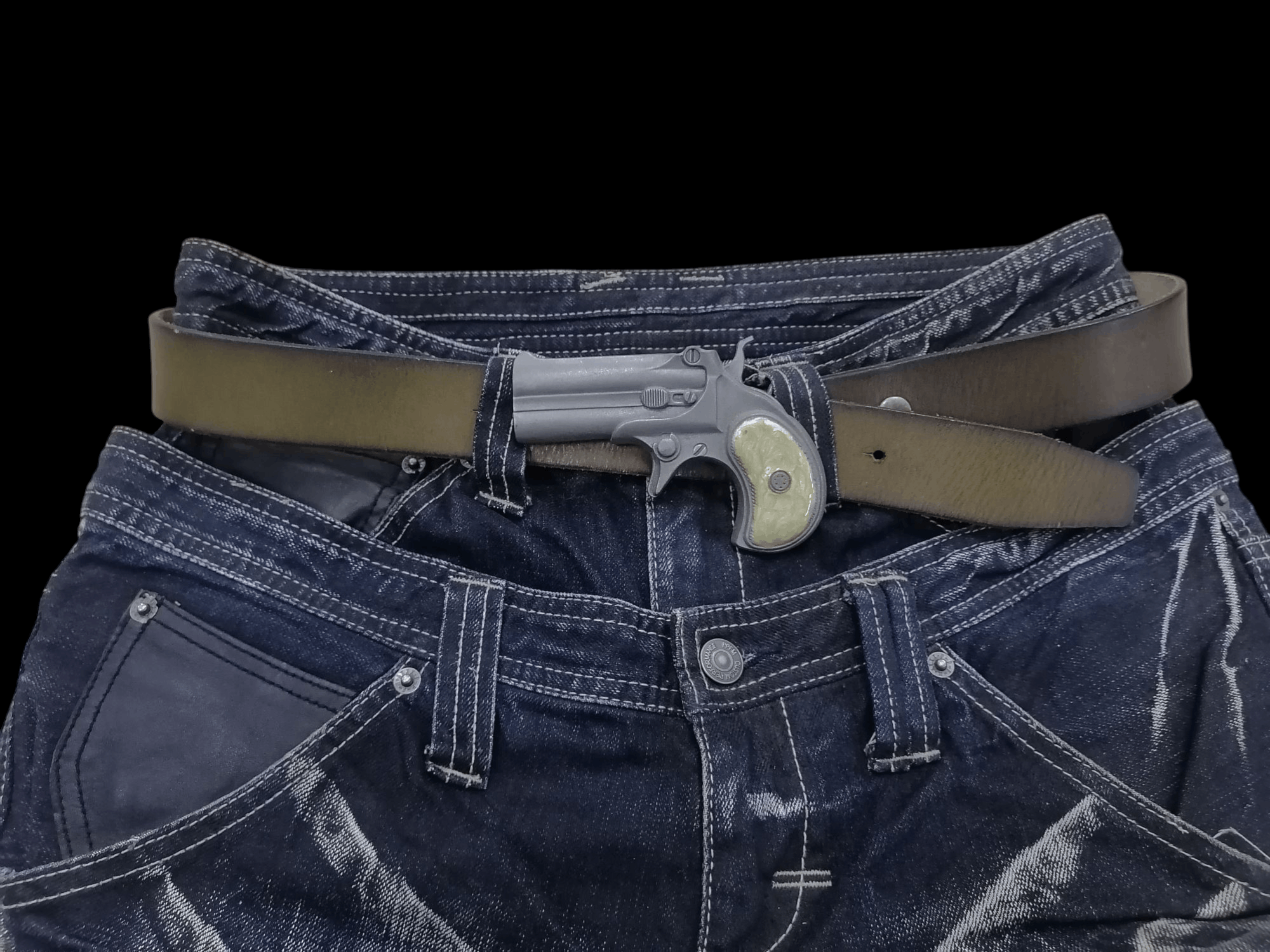 Genuine Leather × Vintage ©1978 Bergamot Brass Works Pistol Npet Leather Belts Size ONE SIZE - 2 Thumbnail