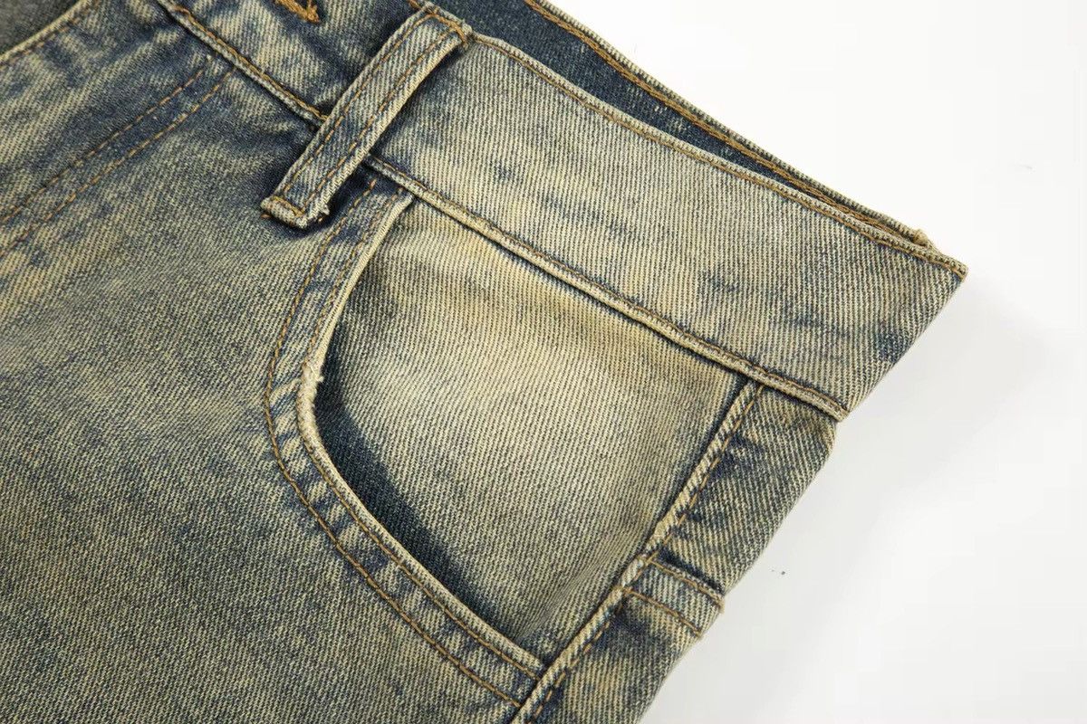 Jean × Vintage Streetwear Yellow Style Distressed Straight Jeans y2k Size US 29 - 5 Thumbnail