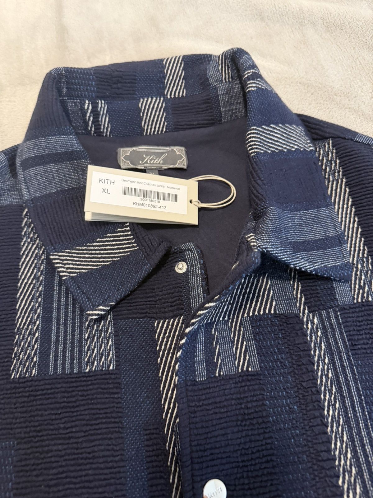 Kith Kith Geometric Knit Coaches Jacket Nocturnal XL New With Tag Size US XL / EU 56 / 4 - 5 Thumbnail