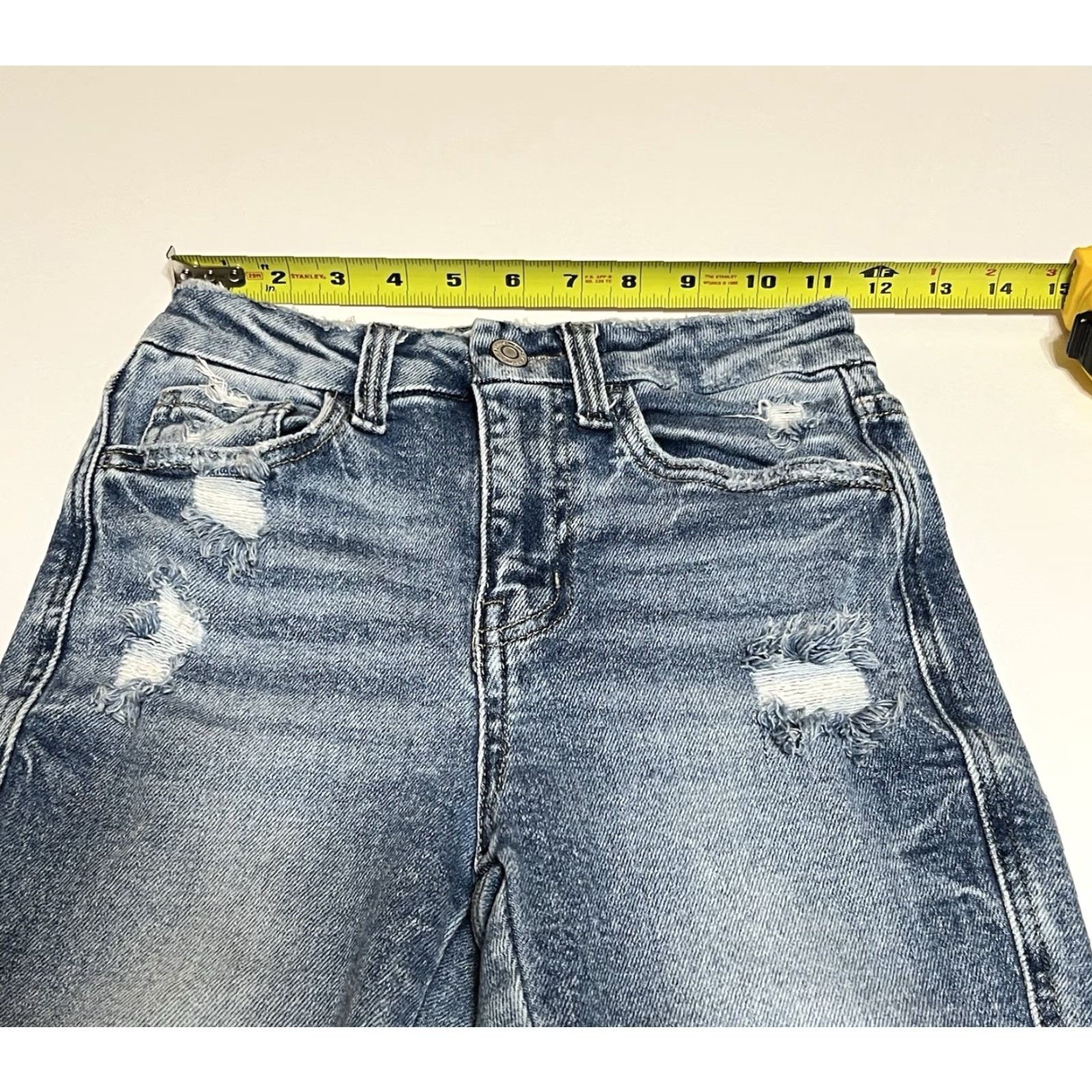 Vintage Flying Monkey High Rise Flare Jeans Distressed Women’s Size 23x28 Blue Stretch Jeans Size 40" / US 18 - 4 Thumbnail
