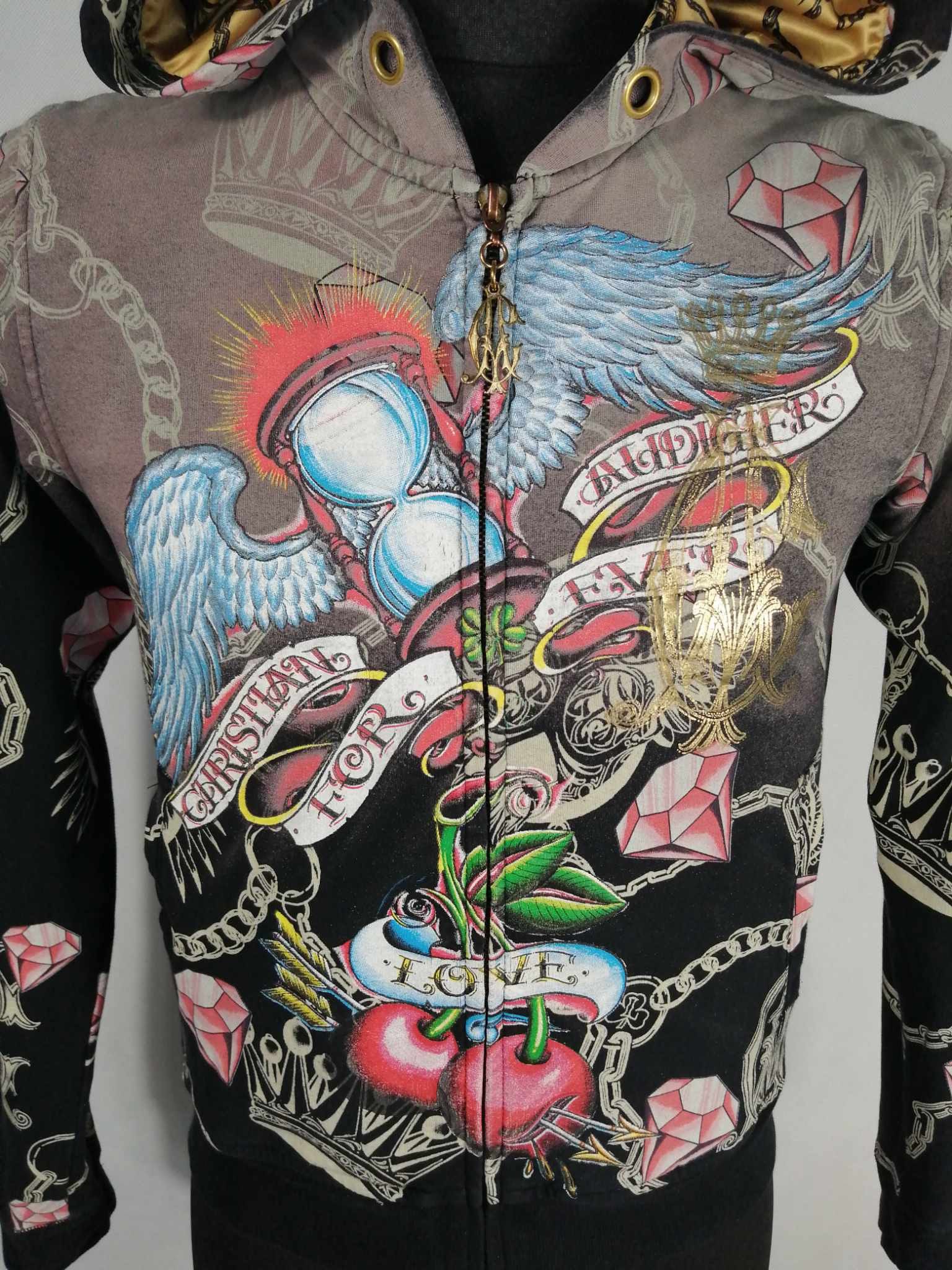 Christian Audigier CHRISTIAN AUDIGIER Womens Zip Hoodie L Sweatshirt Vintage Size L / US 10 / IT 46 - 2 Thumbnail