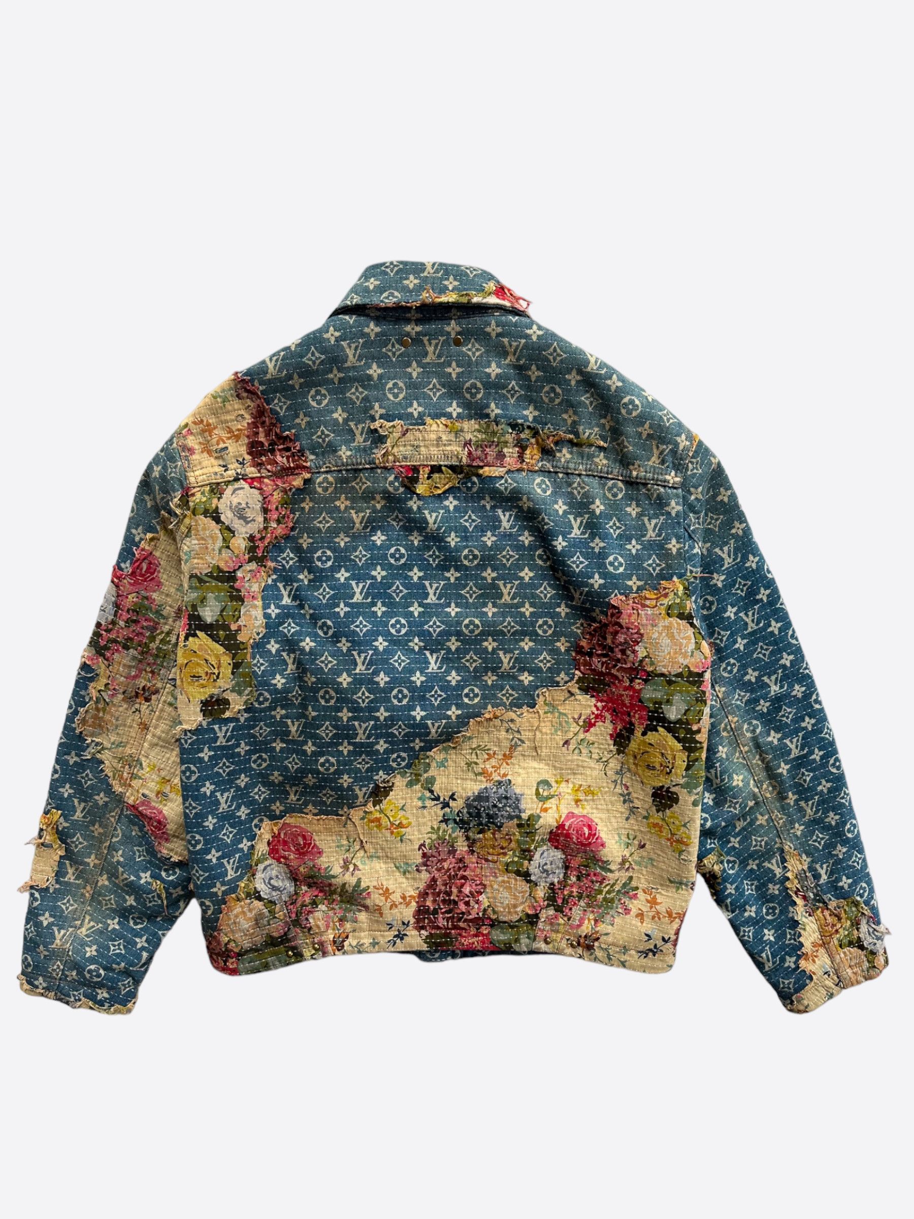 Louis Vuitton Louis Vuitton Blue Monogram Distressed Floral Jacket Size US L / EU 52-54 / 3 - 2 Thumbnail