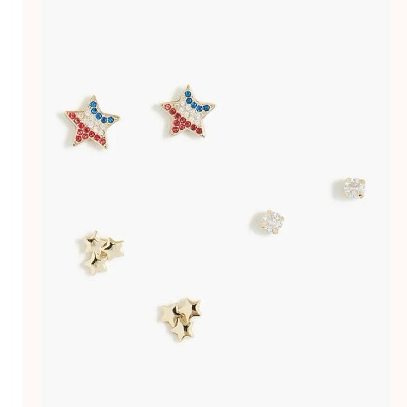 J.Crew NWT J.Crew Patriotic Star Earring Set Size ONE SIZE - 1 Thumbnail