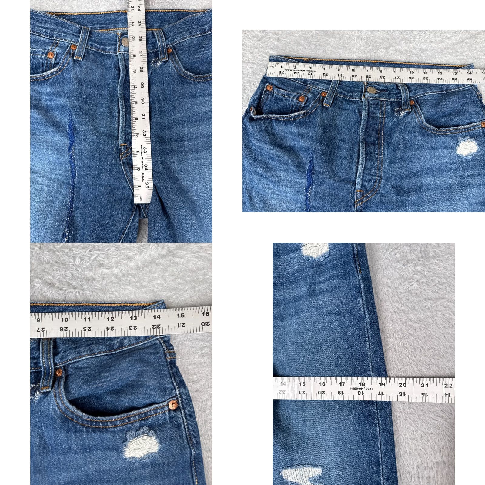Levi's Levi's Levi'S 501 Jeans Jeans Denim Distressed Button Fly 28x25 Cotton Blue Regular Men Vintage? No. (But must not add new info) Size US 28 / EU 44 - 9 Thumbnail