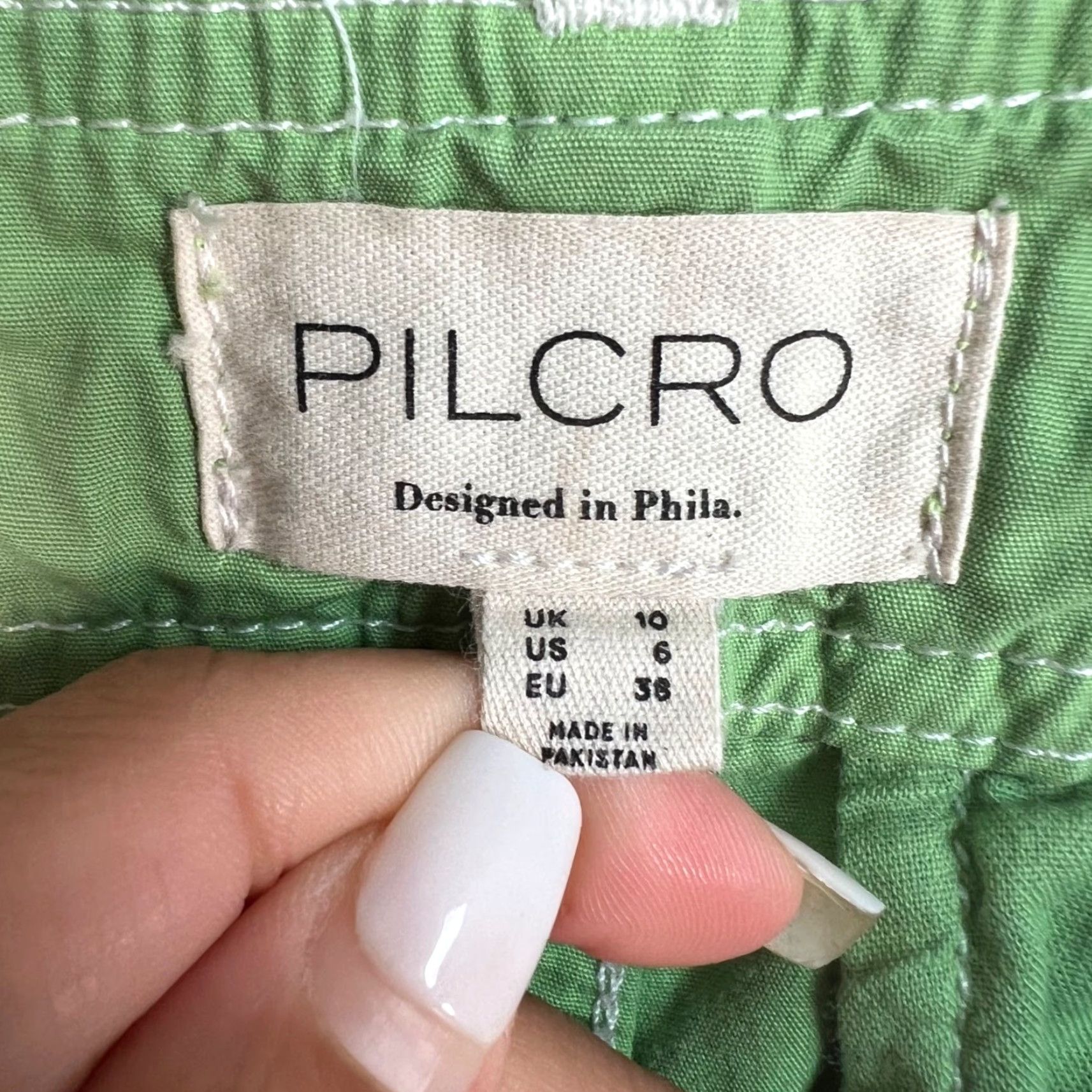 Vintage Pilcro Womens Green Pencil Skirt Size 6 Cotton Blend Pockets Size 28" / US 6 / IT 42 - 3 Thumbnail