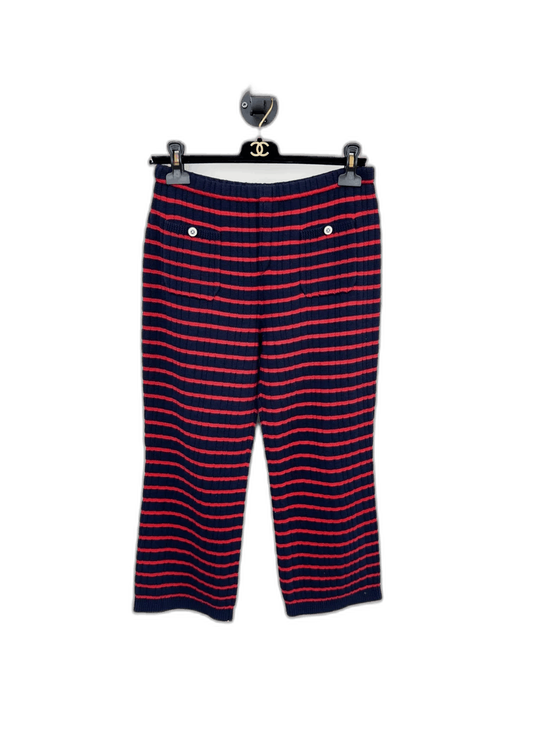 Chanel Chanel Striped Knit Pants Size 40 -2505 Size 39" - 1 Thumbnail