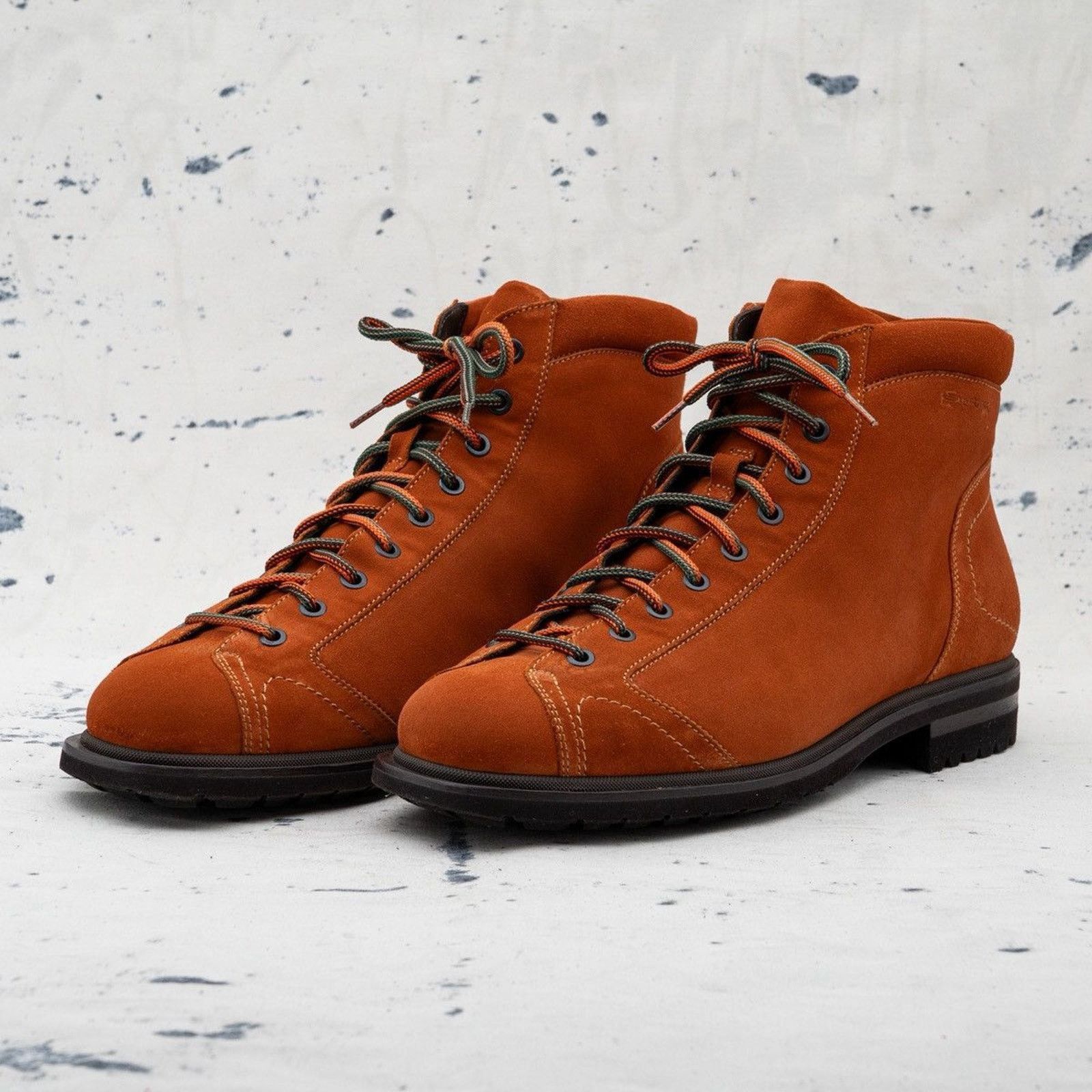 Santoni Santoni mens orange logo suede leather combat boots Size US 9 / EU 42 - 1 Thumbnail