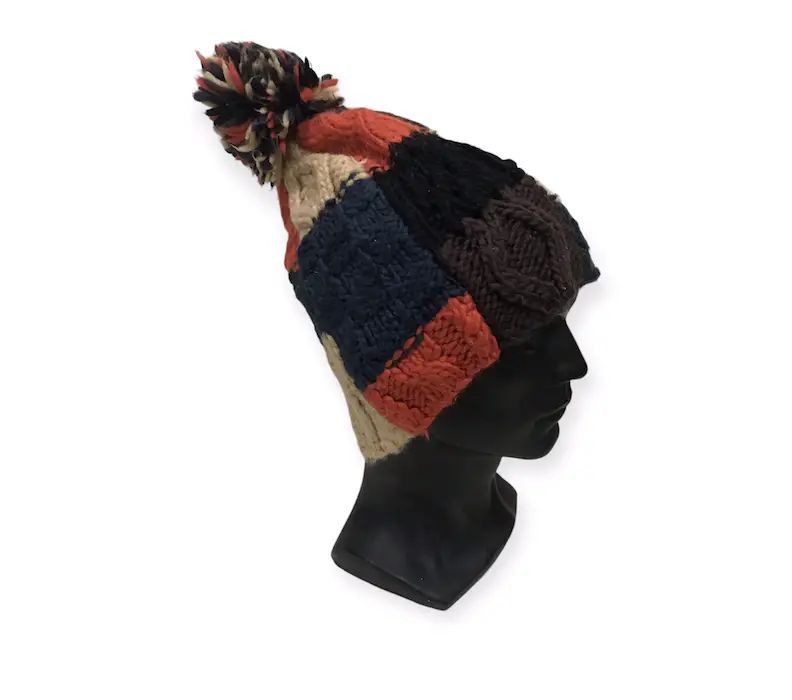 image of Knit Patchworks Beanie Hat, Men's