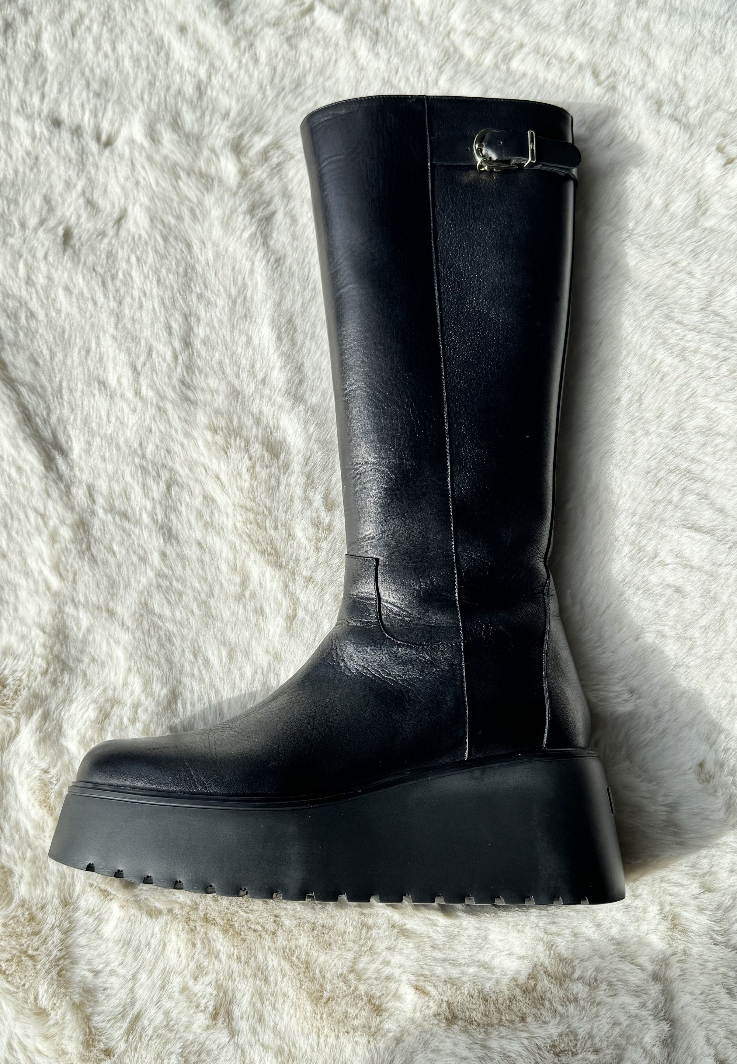 Aigner Aigner Stella black leather boots on platforms 39 Size US 9 / IT 39 - 5 Thumbnail