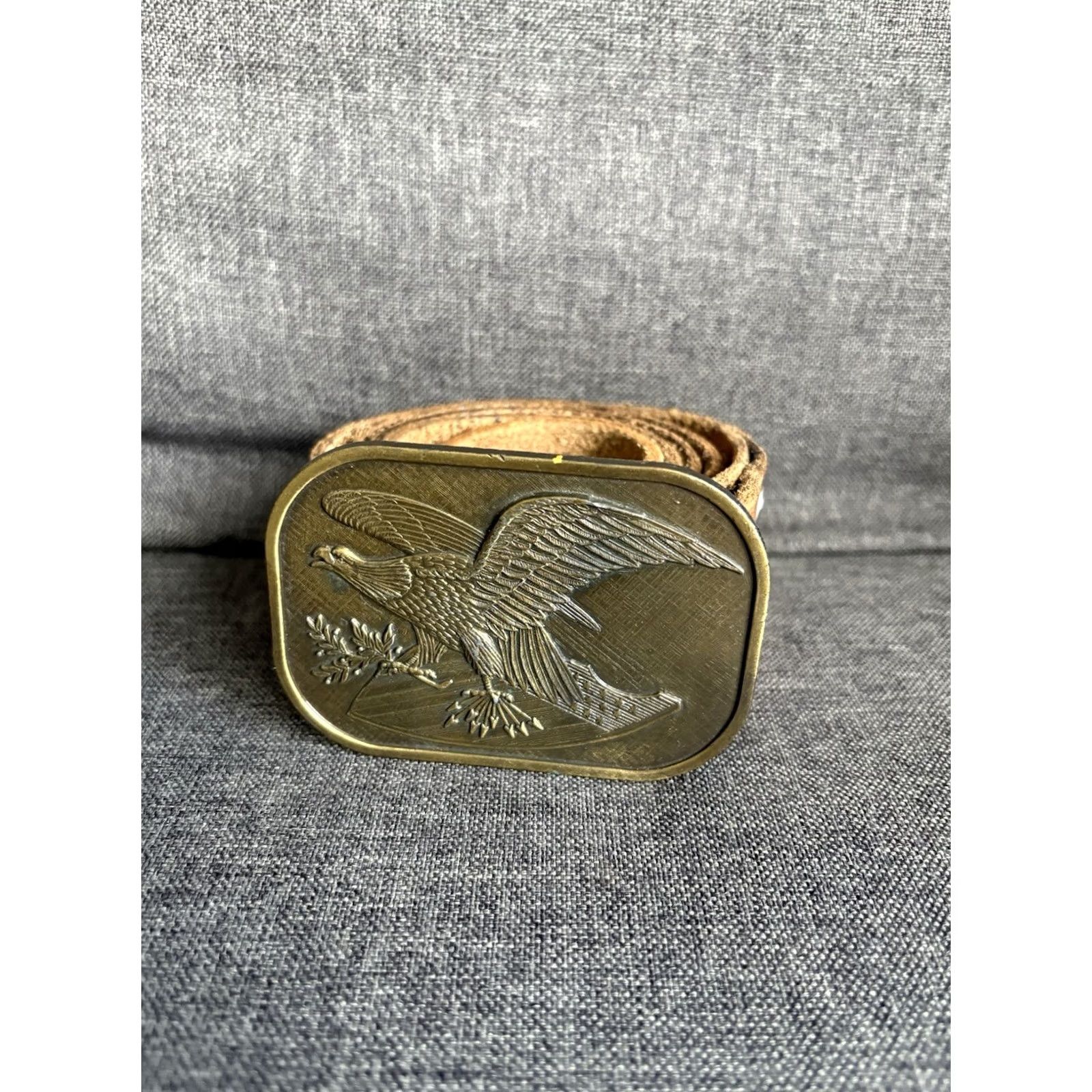 Vintage VINTAGE Tooled Leather Horse Belt MELVIN Eagle Buckle Western Custom Engraved Name Size ONE SIZE - 2 Thumbnail