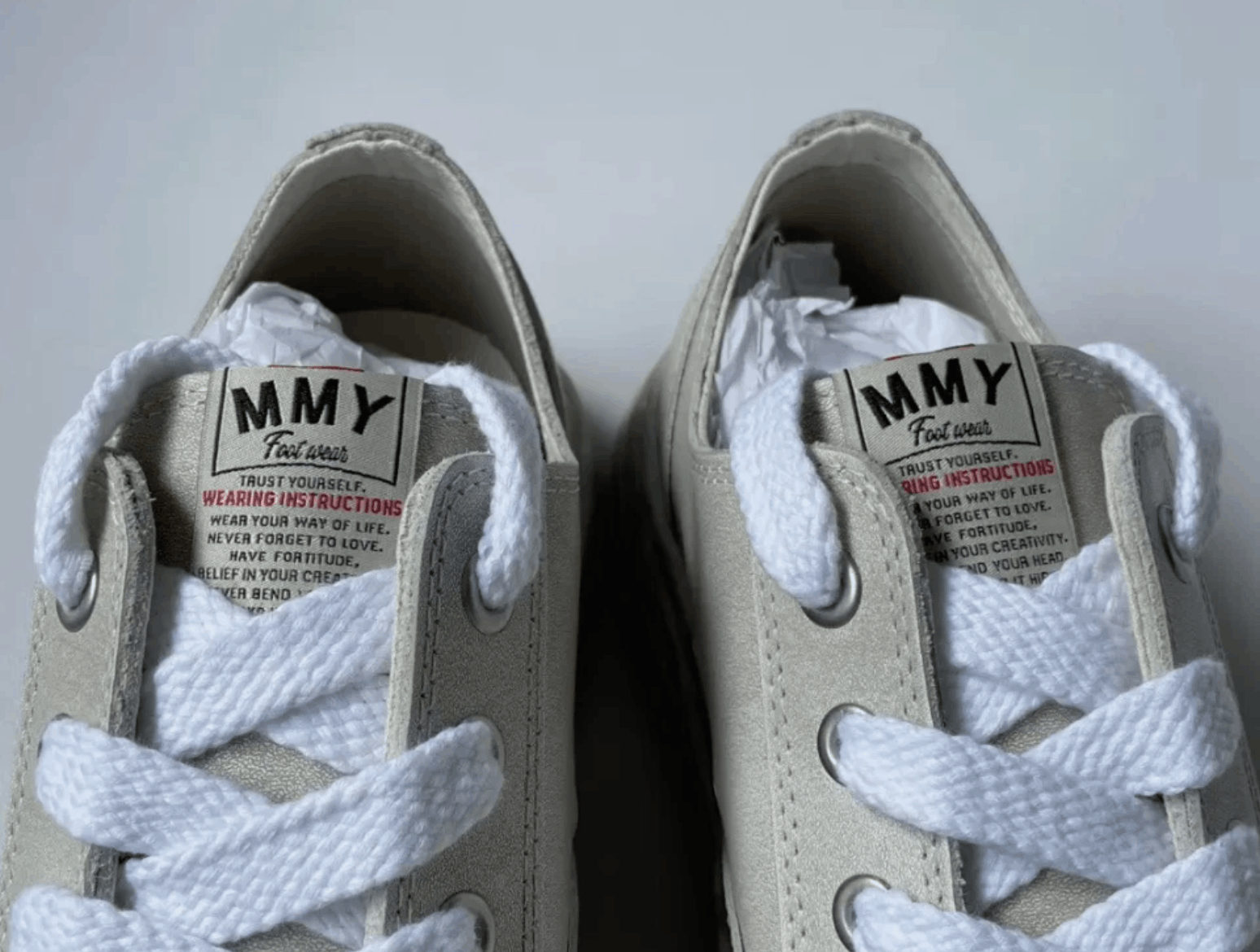 Maison MIHARA YASUHIRO Cream Vintage Leather ‘Hank’ Sneakers Size US 12 / EU 45 - 5 Thumbnail