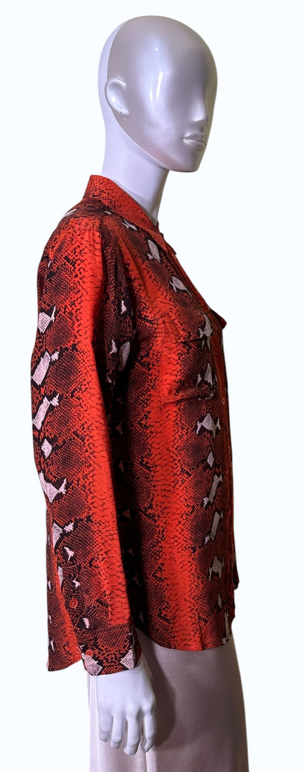 Equipment Top Silk Shirt Red Snakeskin Size S / US 4 / IT 40 - 3 Thumbnail