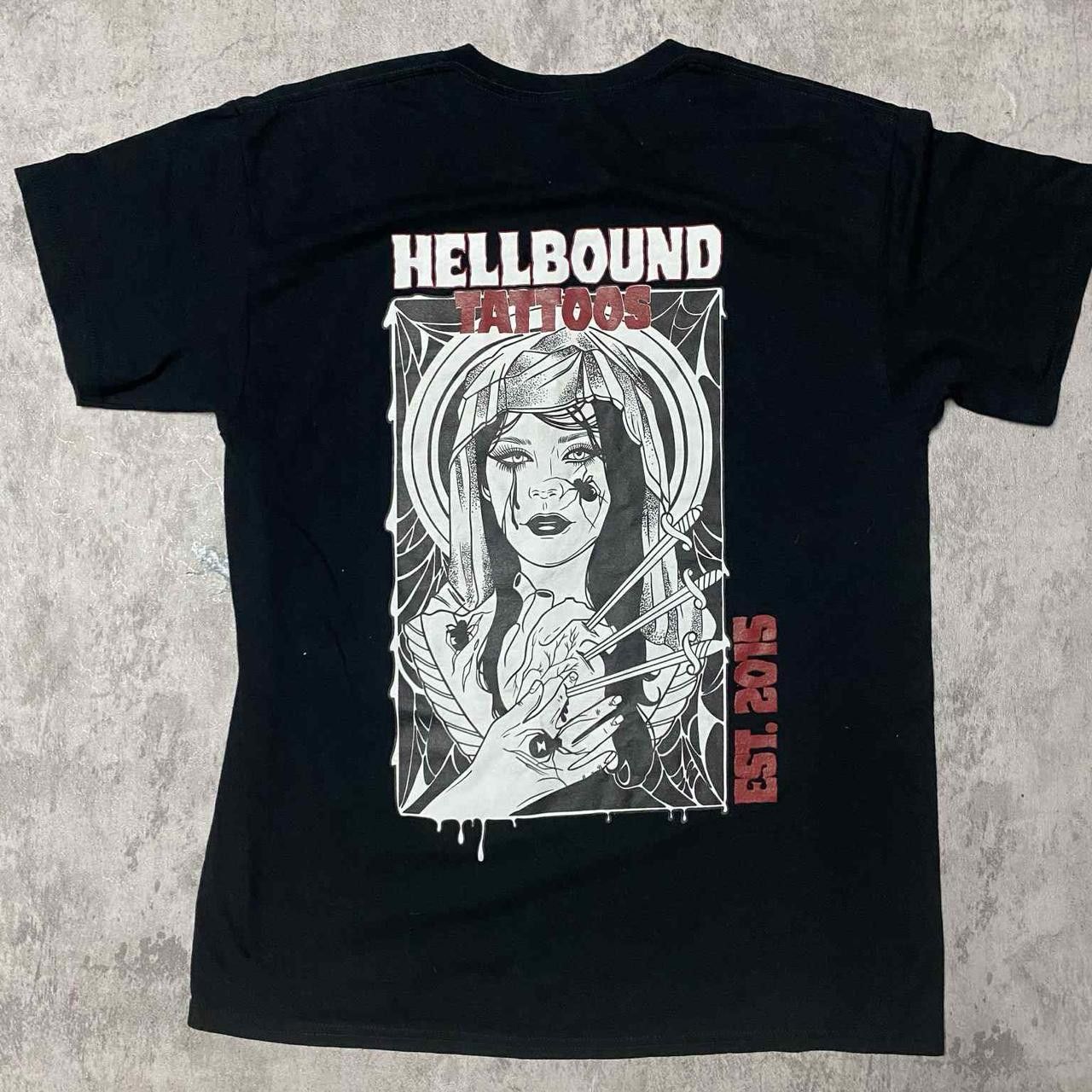 Gildan Hellbound Tattoos black and red streetwear tee #goth Size US L / EU 52-54 / 3 - 1 Thumbnail