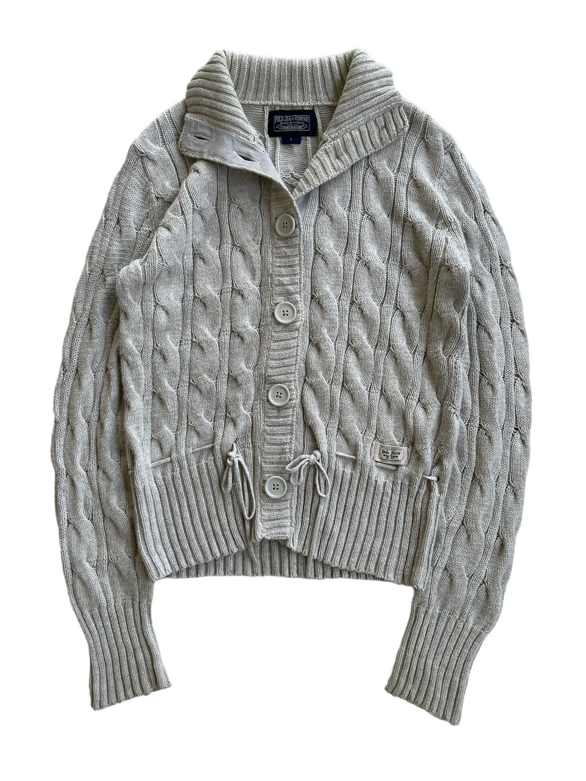 Polo Ralph Lauren Polo RL Cable Knitted Cardigan Jacket Size L / US 10 / IT 46 - 1 Thumbnail