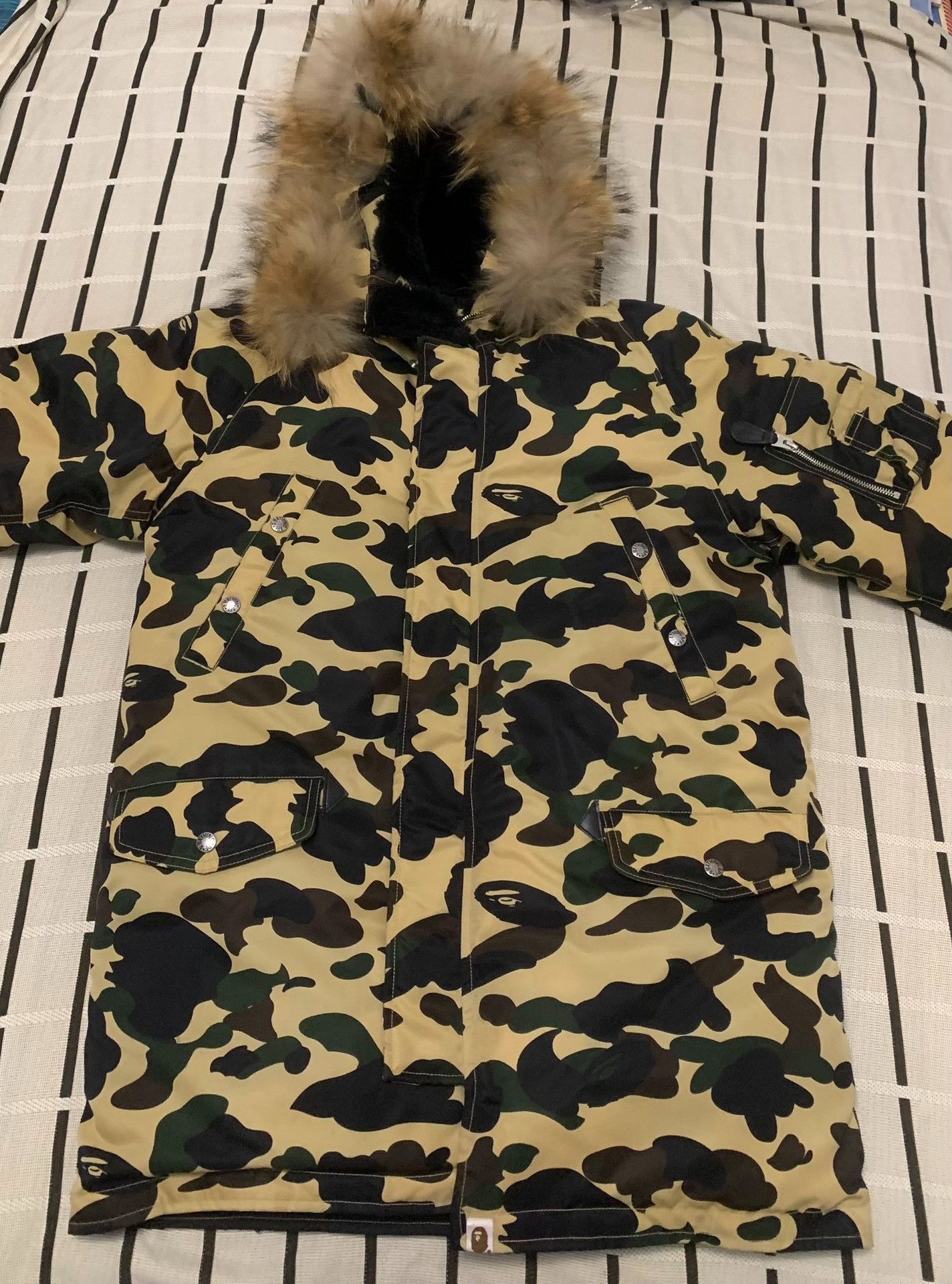 Bape Bape Down Camo Yellow Heavy Coat M Men Size US M / EU 48-50 / 2 - 1 Thumbnail