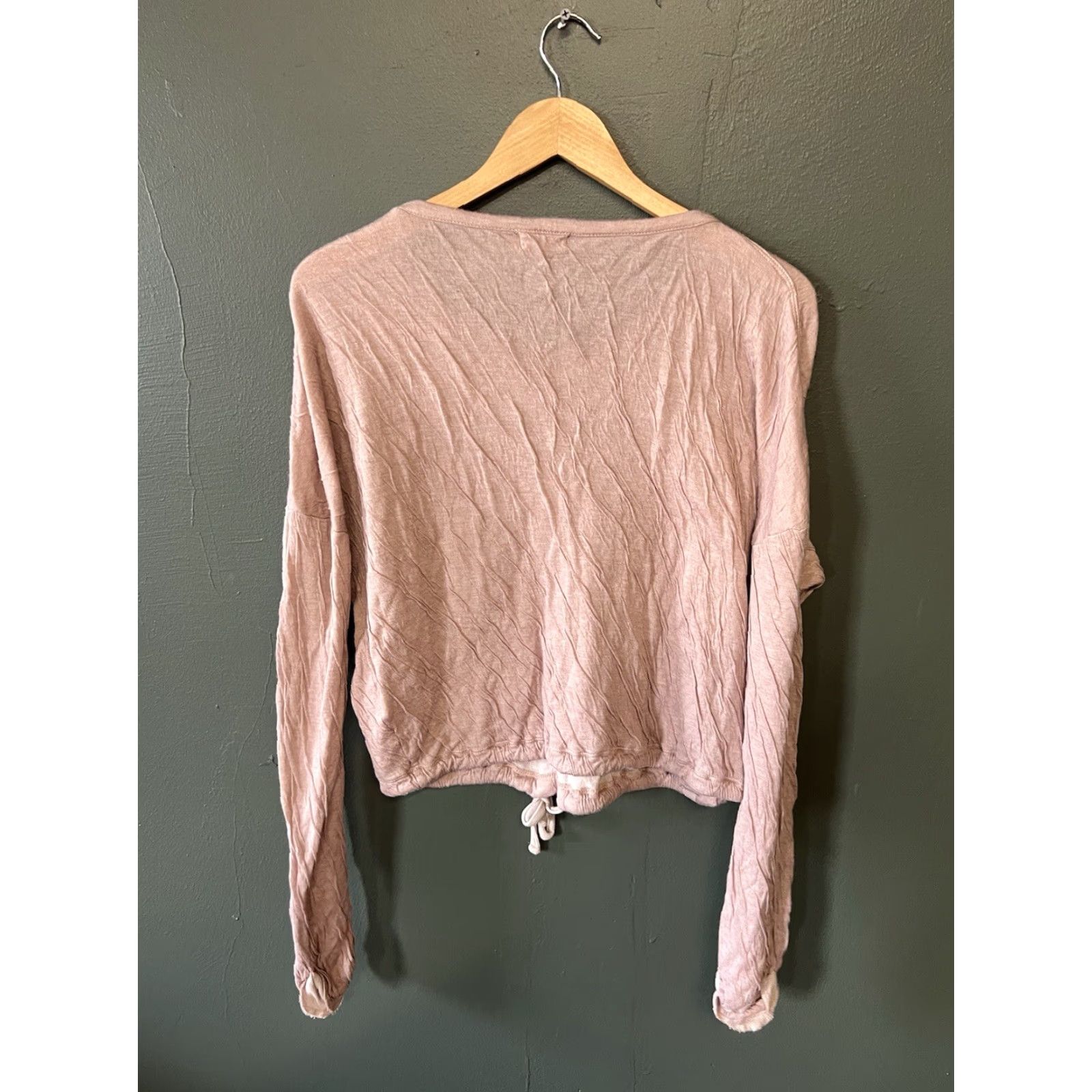Vintage BAREFOOT DREAMS Malibu Collection Pink Modal Soft Crinkle Crop Top Size Medium - Pullover Women's Sweater Long Sleeve T Shirt Casual Shirt Padres? Size M / US 6-8 / IT 42-44 - 2 Thumbnail