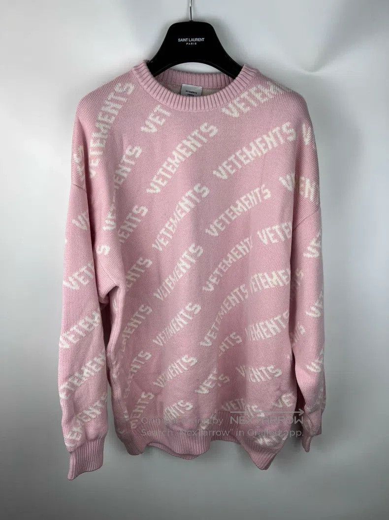 Vetements Vetements Pink Logo Sweater Size US M / EU 48-50 / 2 - 1 Thumbnail