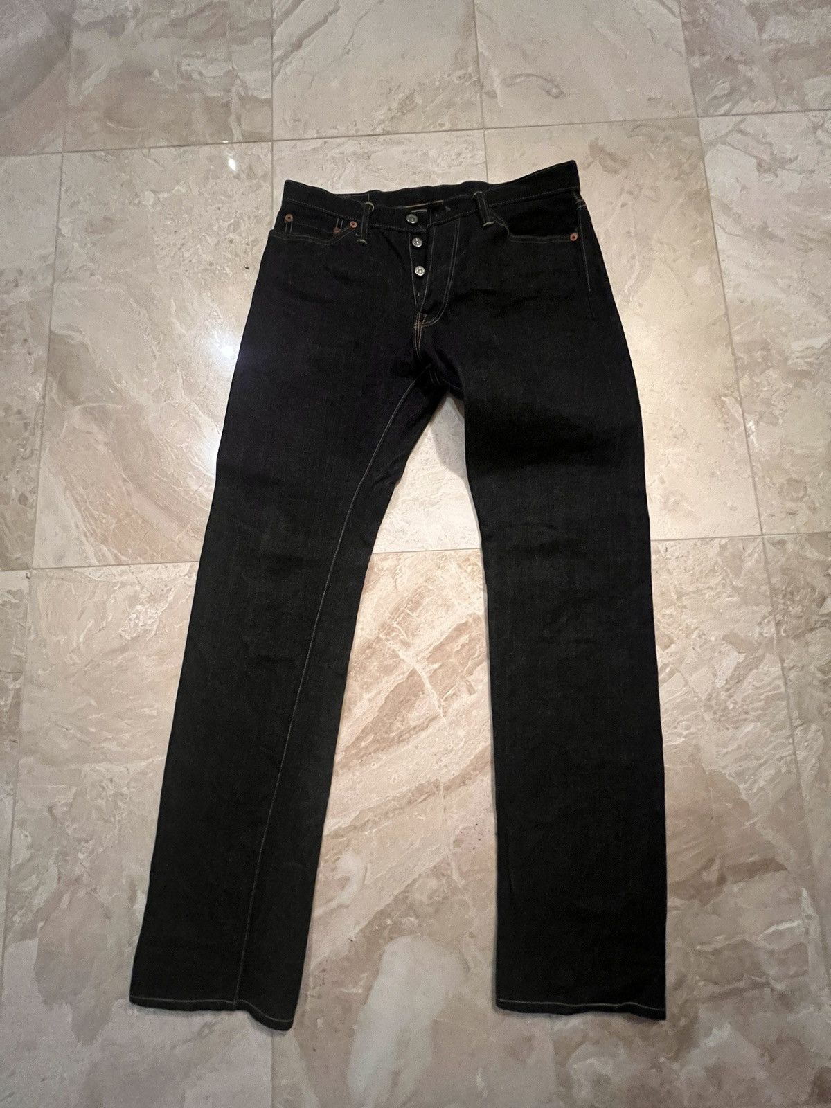 image of Self Edge x Flat Head Japanese Denim Jeans in Blue, Men's (Size 32)