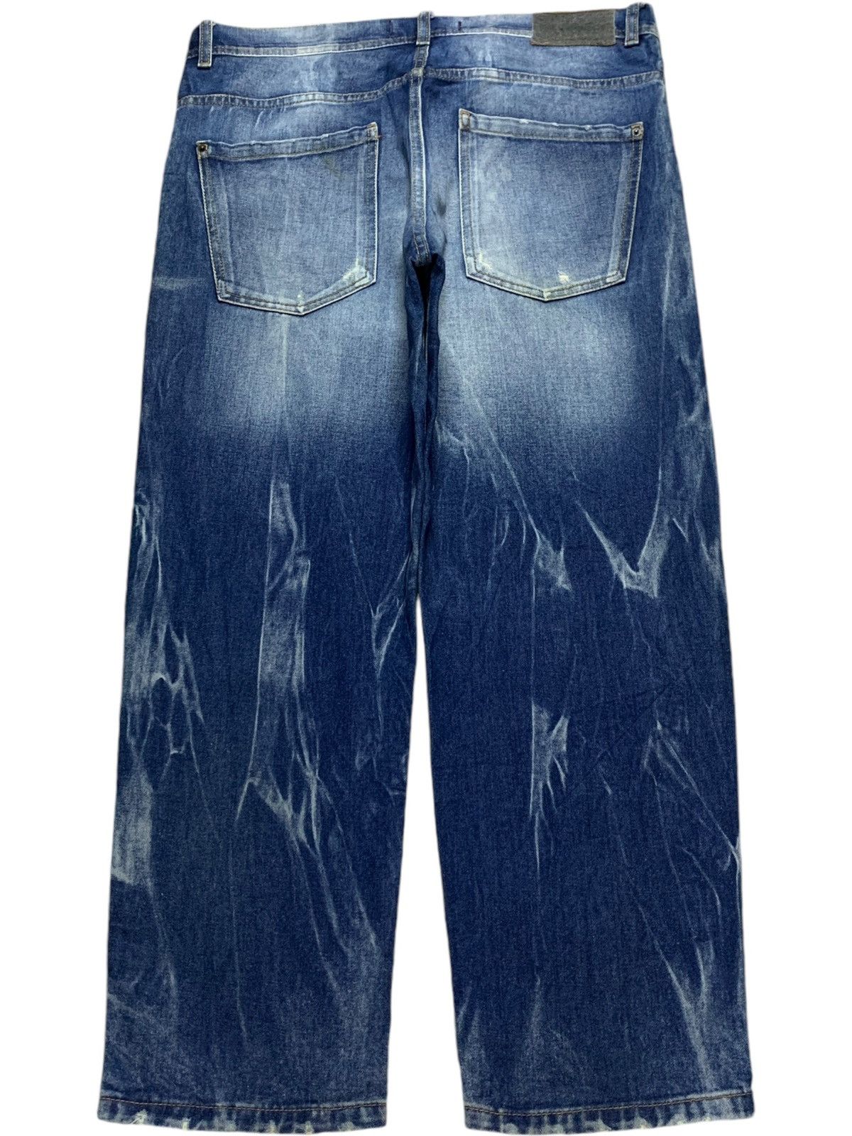 Zara Vintage Zara Man Selvedge Faded Wash Distressed Loose Jeans Size US 37 - 3 Thumbnail