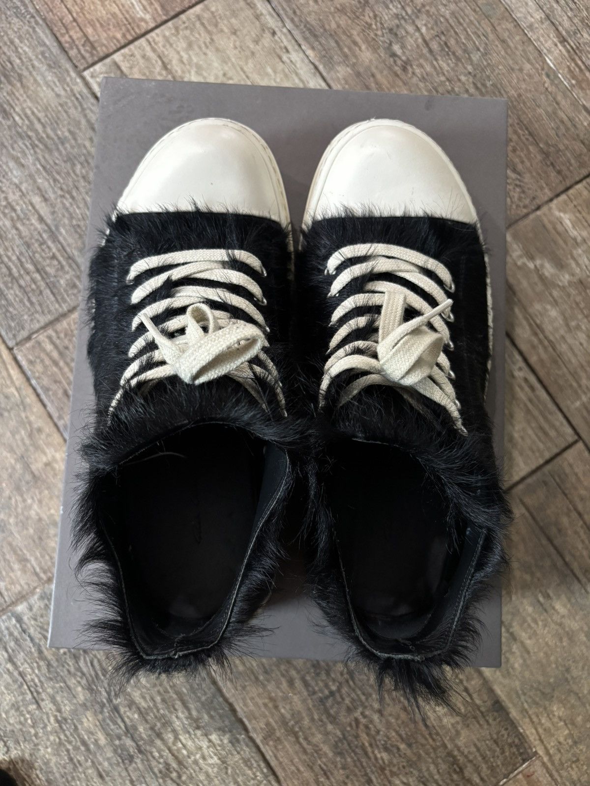 Rick Owens Black Pony Hair Low Ramones Size US 8.5 / EU 41-42 - 4 Thumbnail