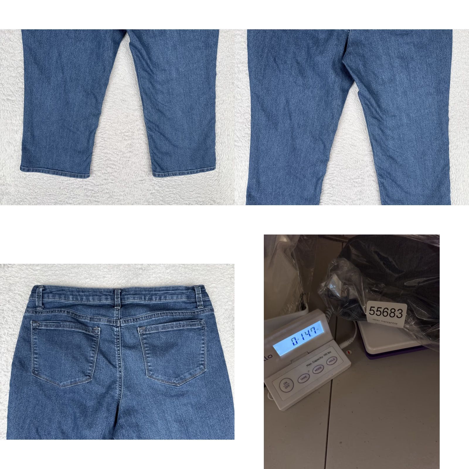 Lee Lee Capri Jeans Womens 12 Regular Blue Med Wash Mid Rise Stretch Denim 32x20 Size 34" / US 12 / IT 48 - 10 Thumbnail