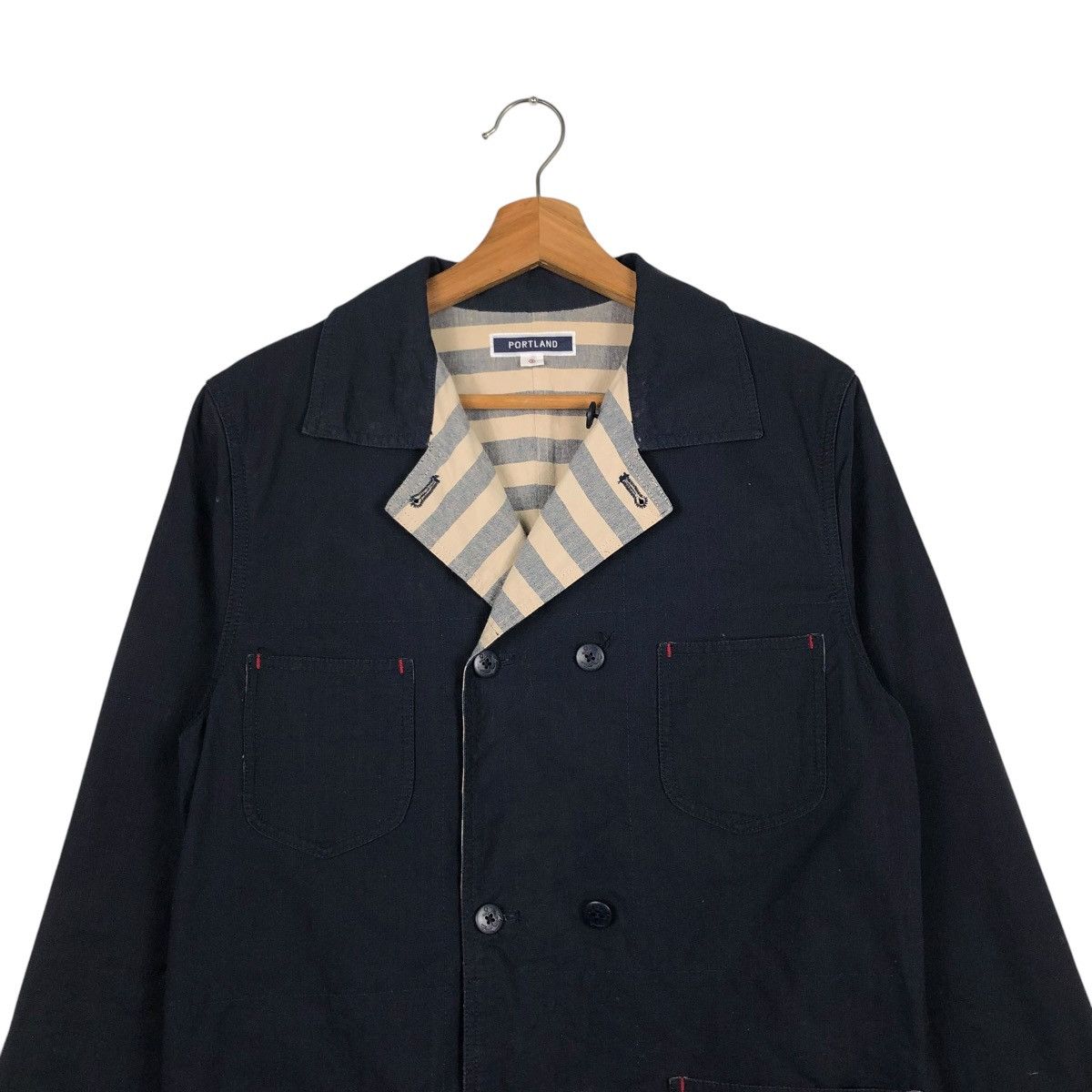 45rpm 🔥VINTAGE CHORE JACKET BLANKET STRIPED PORTLAND ISSEY MIYAKE Size US M / EU 48-50 / 2 - 6 Thumbnail