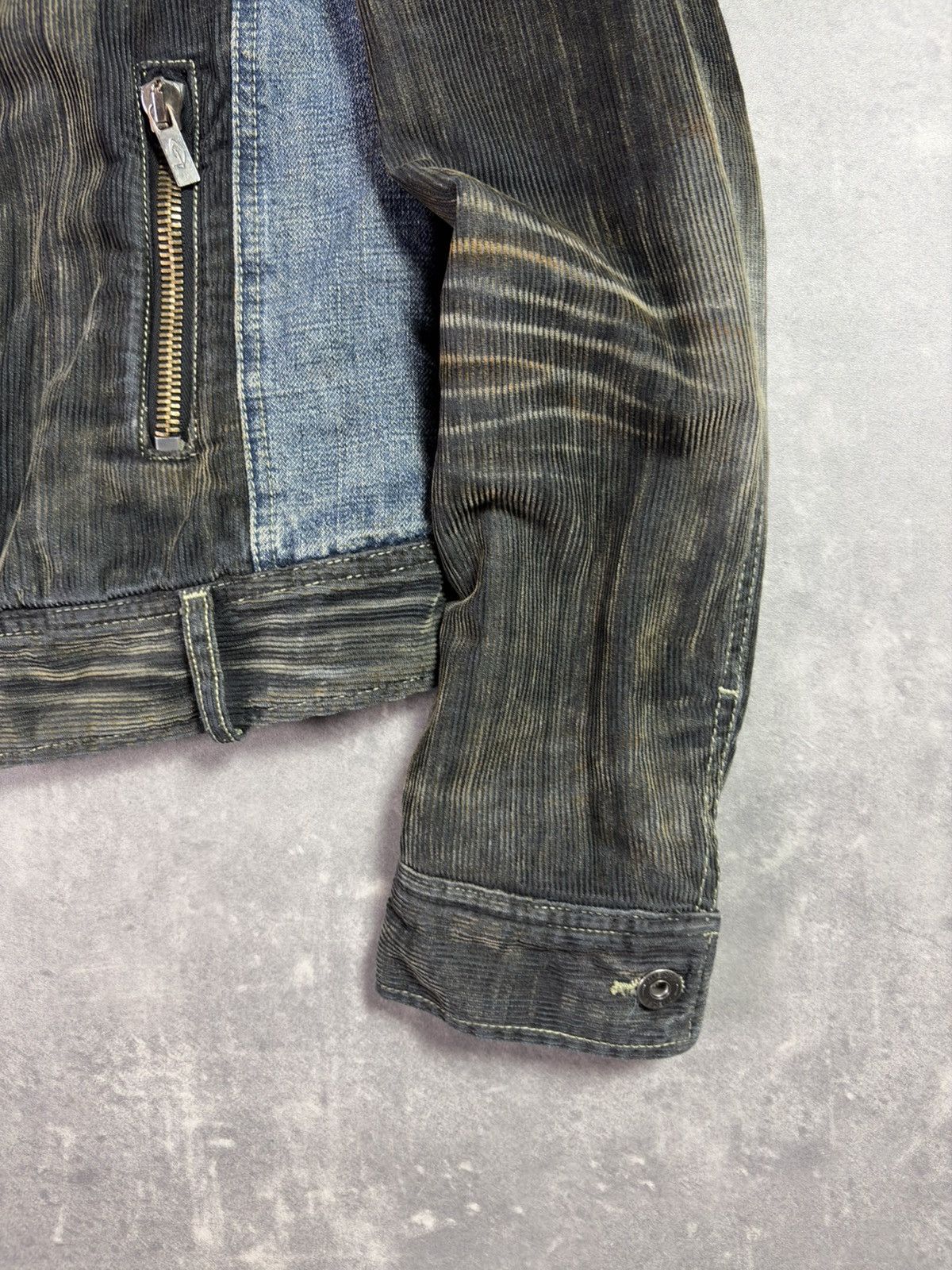 Diesel 00s Diesel Corduroy Racing Moto Cropped Denim Jacket M S Size M / US 6-8 / IT 42-44 - 5 Thumbnail