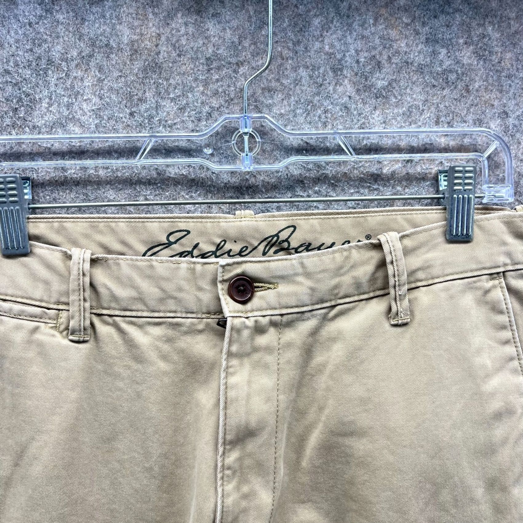 Eddie Bauer Eddie Bauer Pants Men 35x30 Chino Flat Front Beige Cotton Canvas / Regular Rise / Button Closure / Pockets / Straight Leg / Size 35 Beach? Size US 35 - 7 Thumbnail