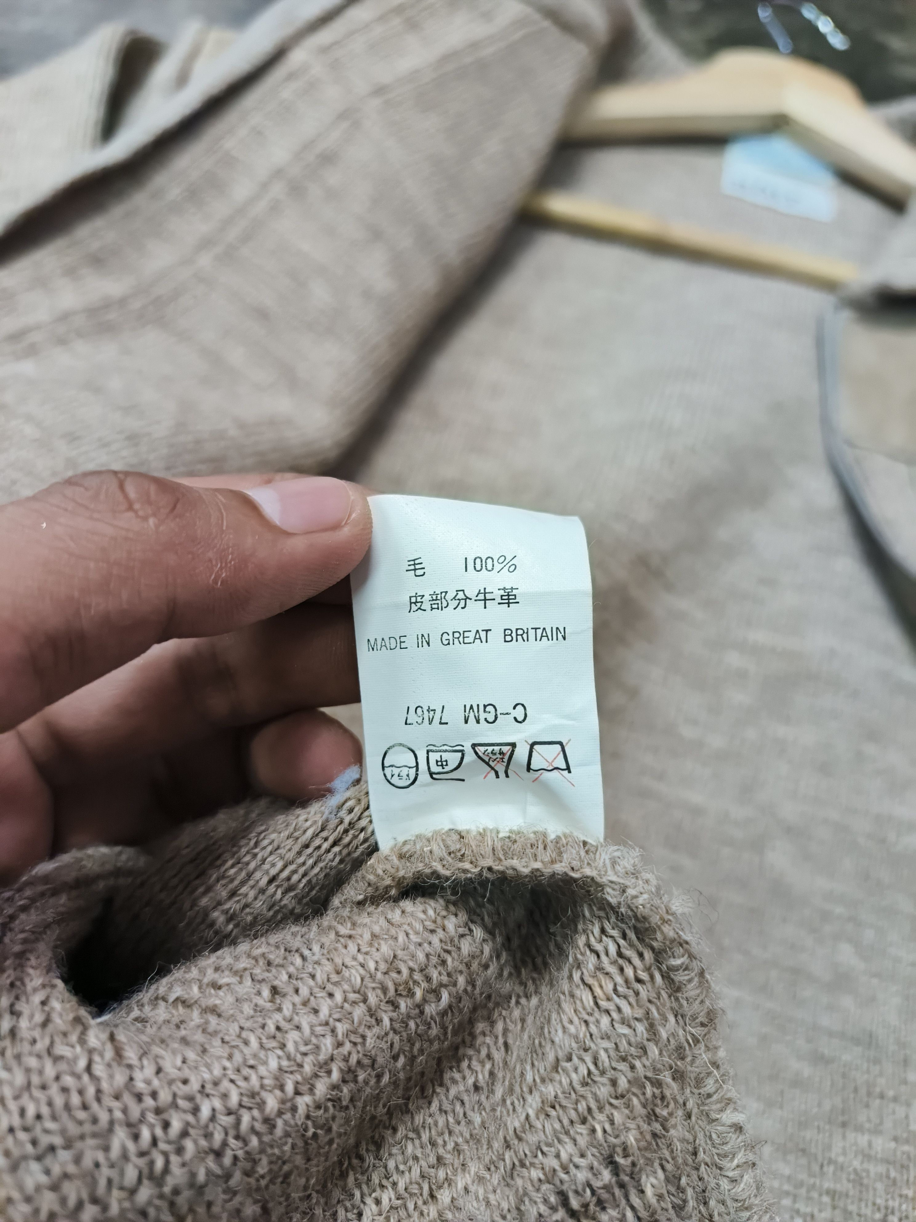 Other UK 90S UK MADE REMPLOY SUEDE WOOL ZIP KNIT JACKET Size US L / EU 52-54 / 3 - 9 Thumbnail